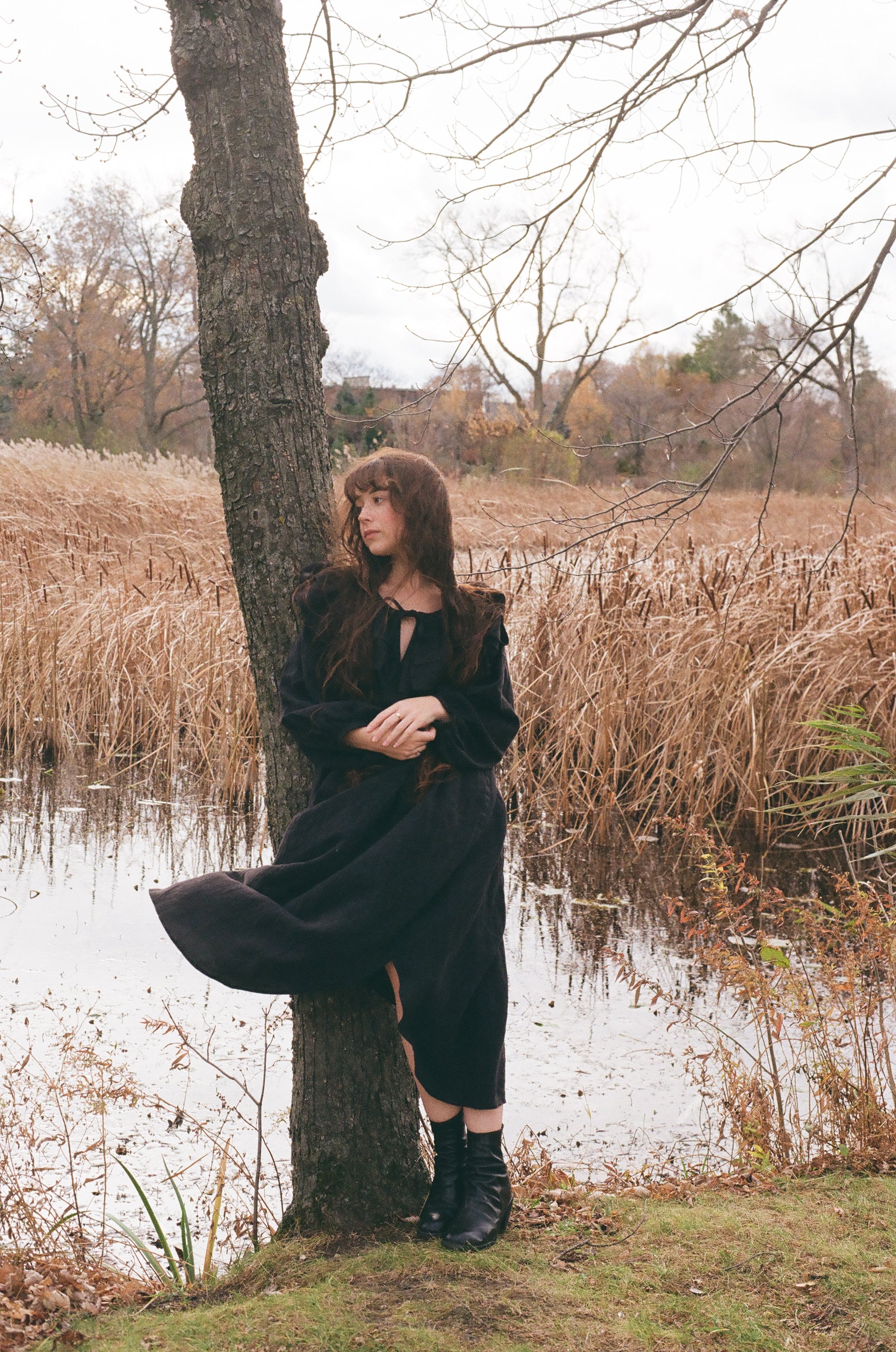 Rosario Linen Dress - Black