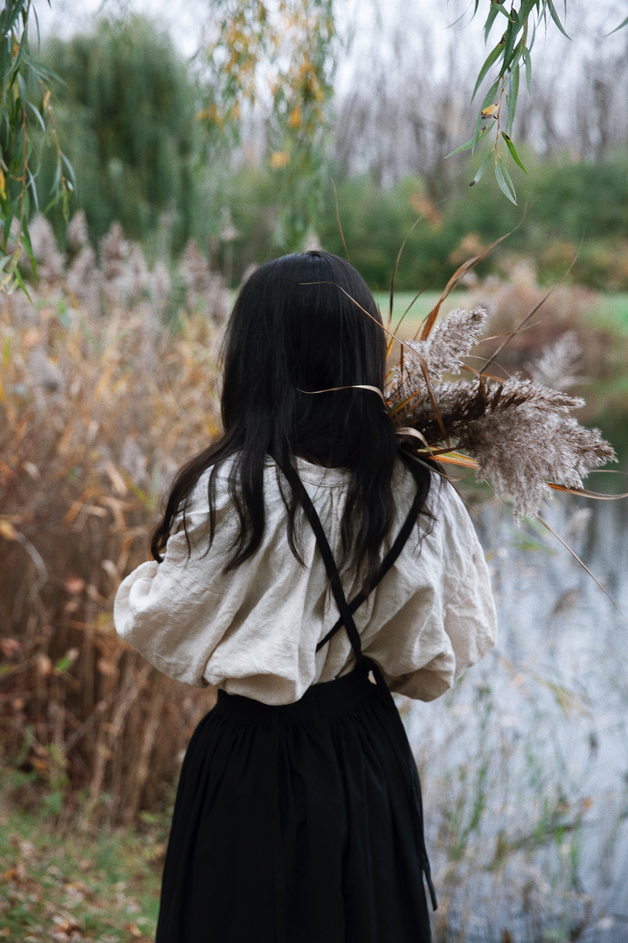 Ursula Skirt - Black Linen