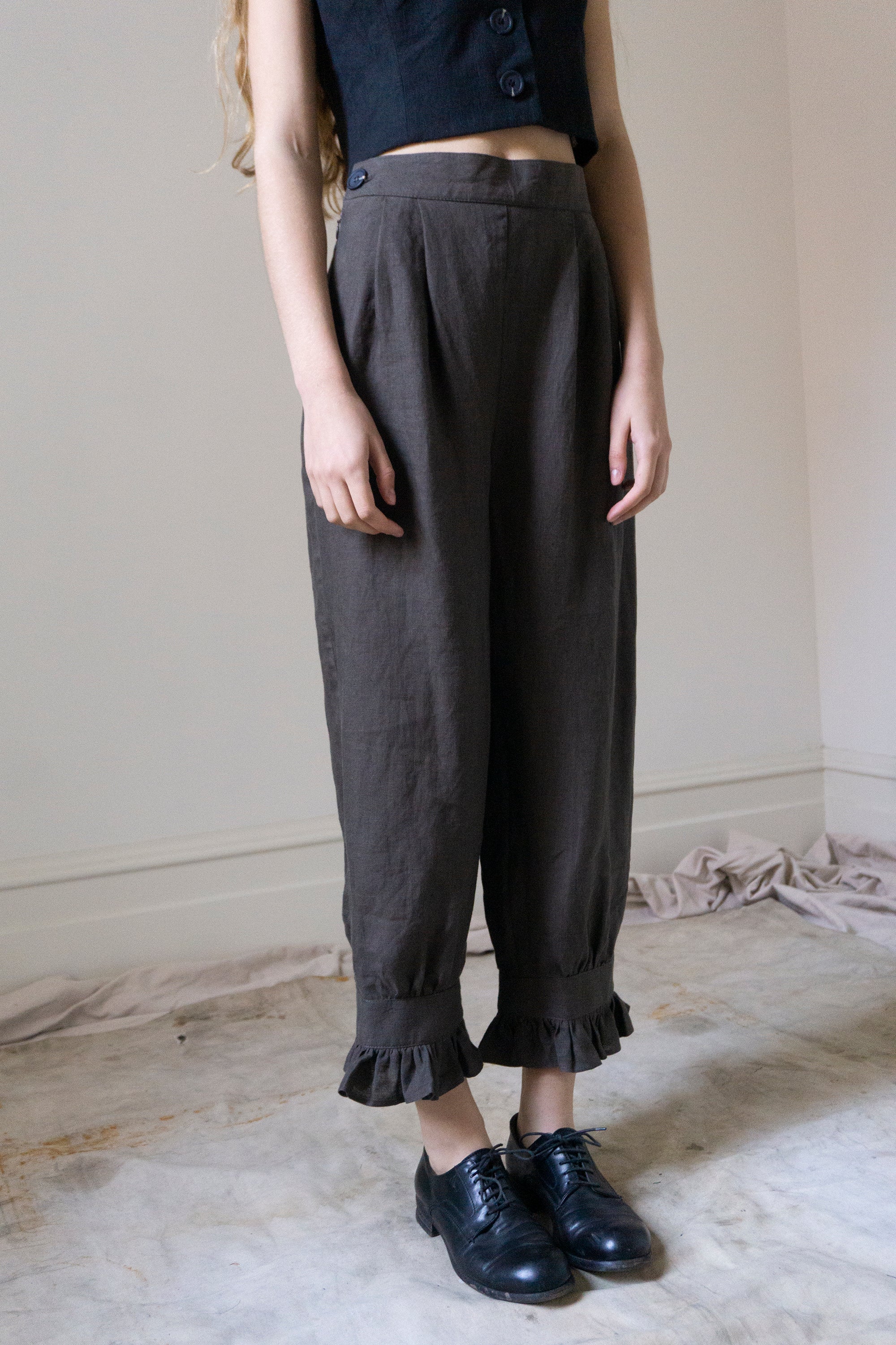 Ceres Bloomers en lin - Marron