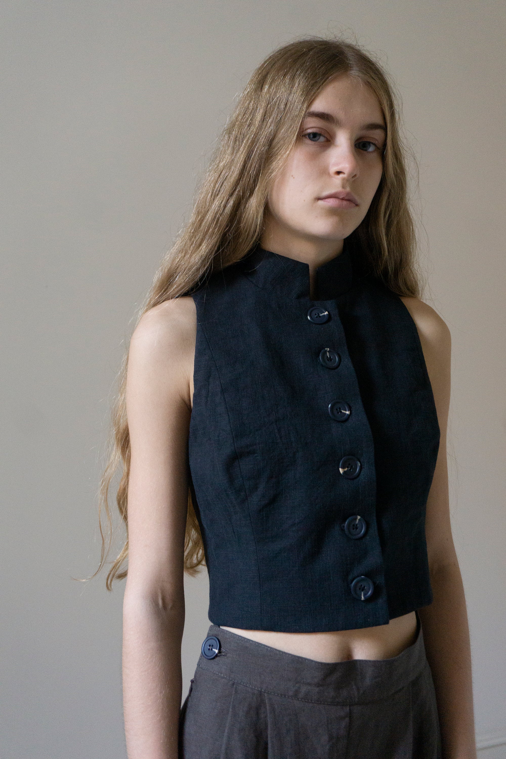 Gilet en Lin Ada - Noir