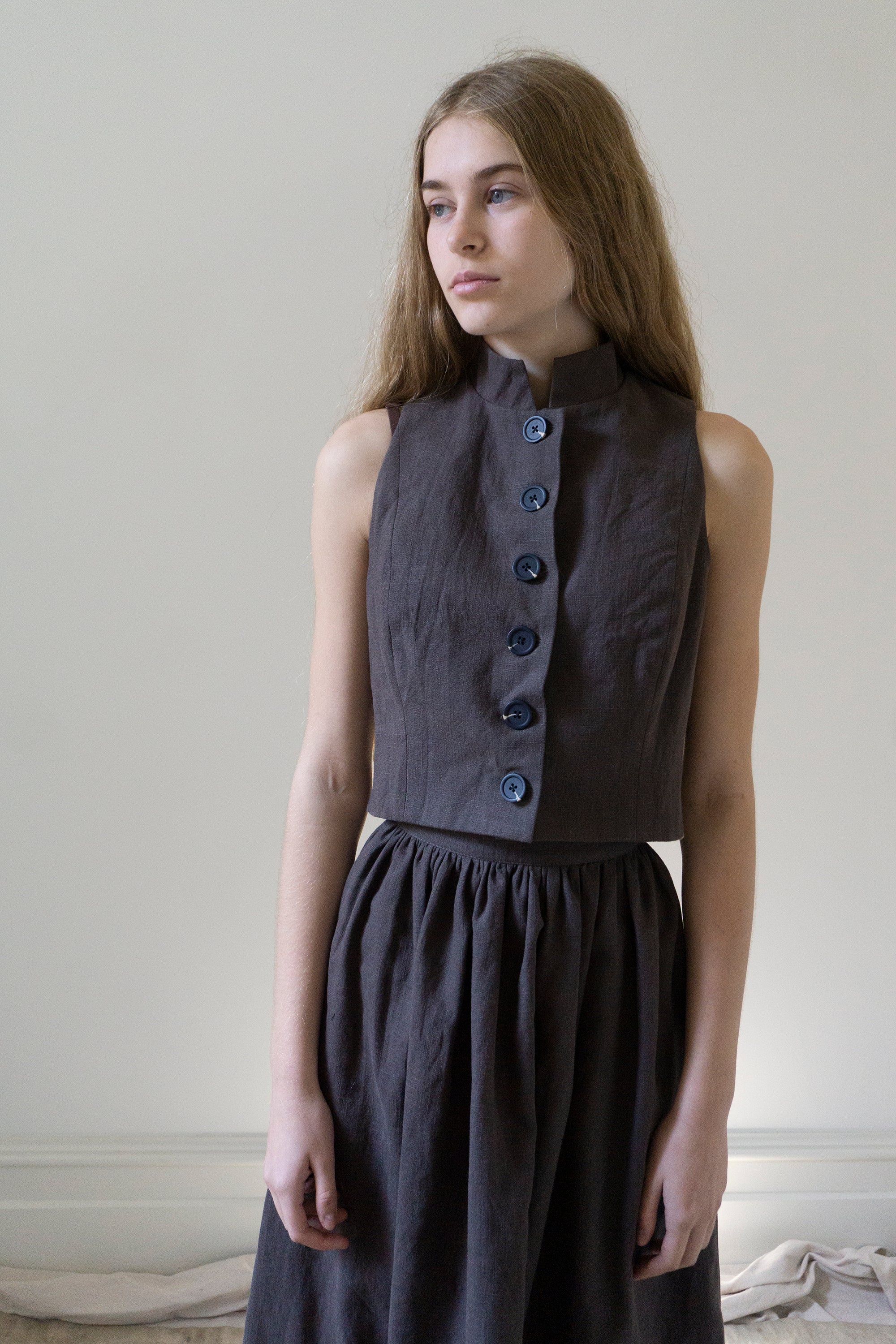 Gilet en Lin Ada - Noir