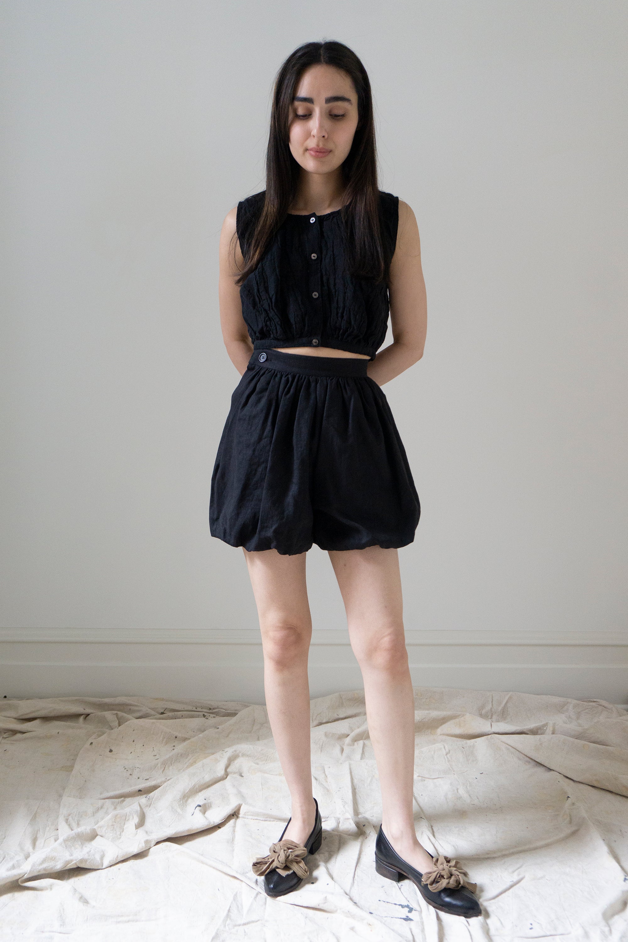 Alix Linen Shorts - Black