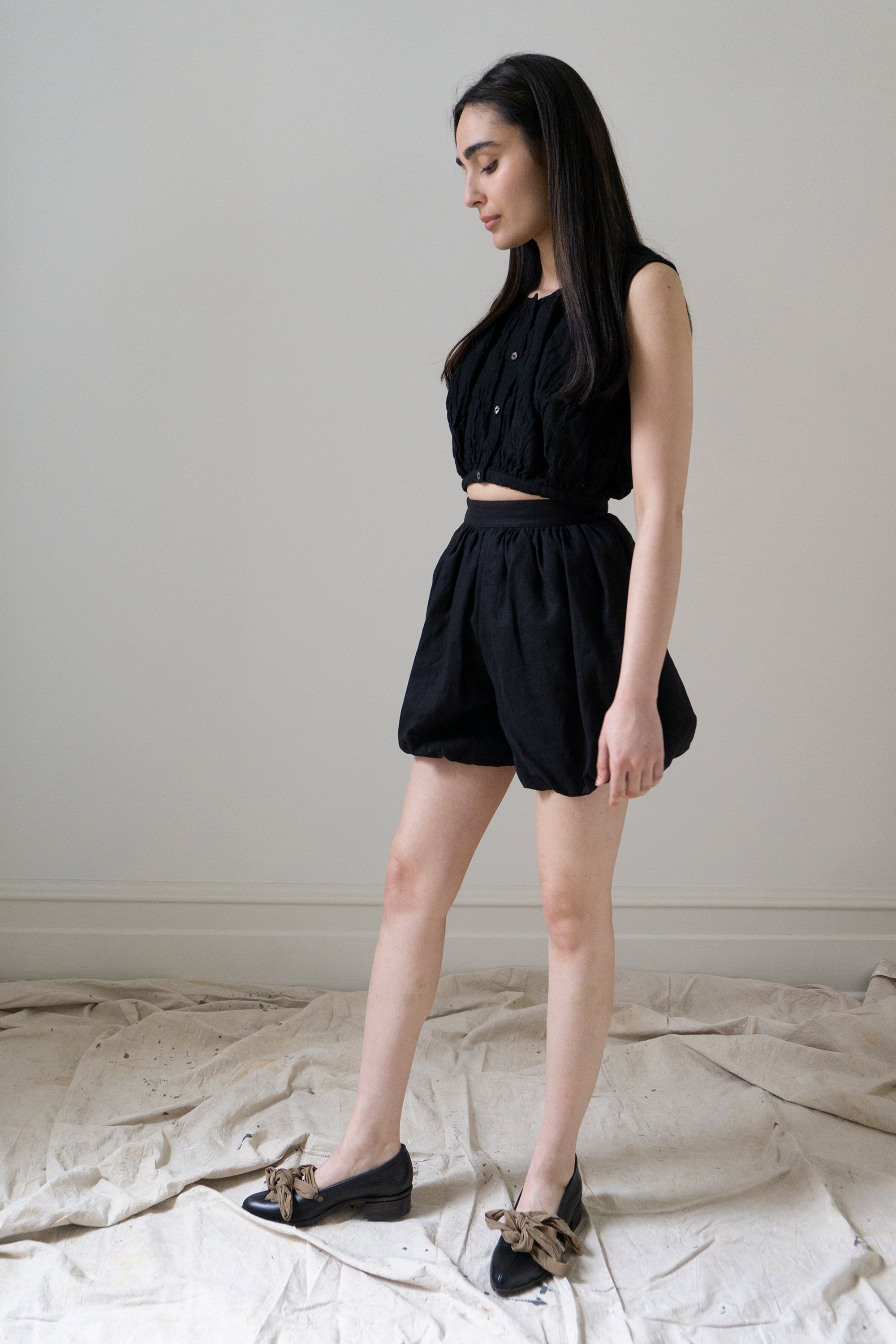 Alix Linen Shorts - Black