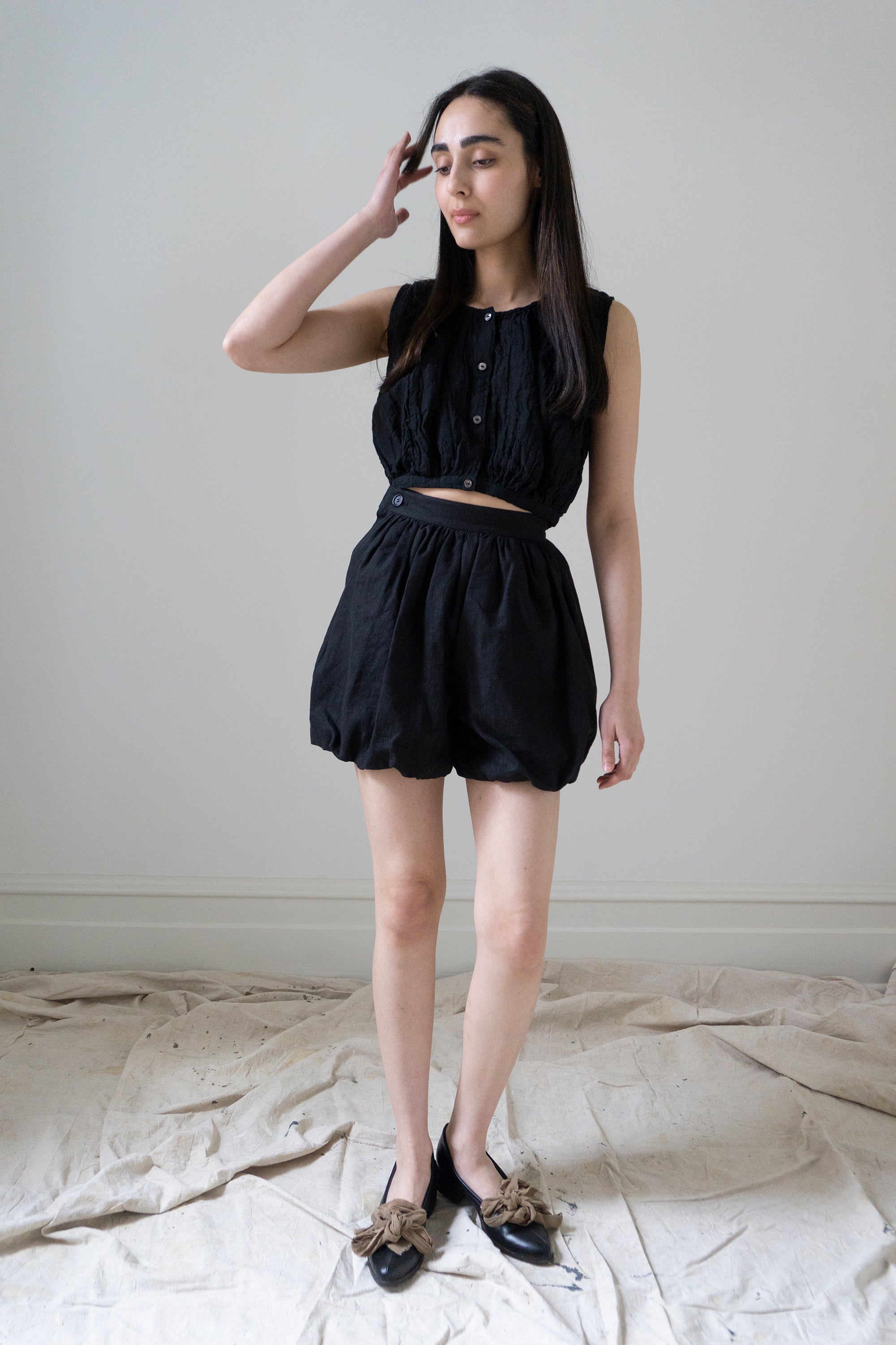 Short Alix en Lin - Noir
