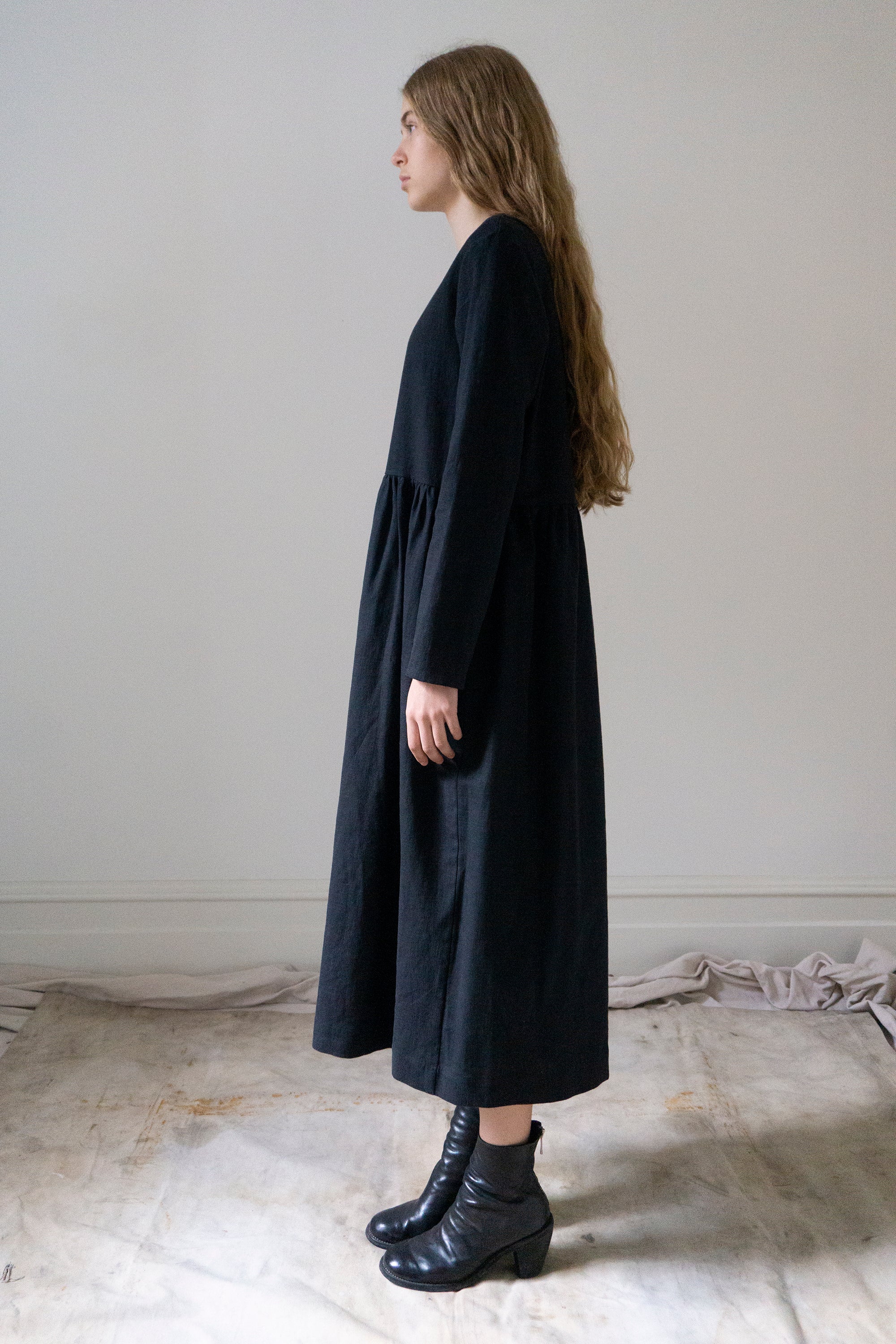 Robe en lin Alys - Noir