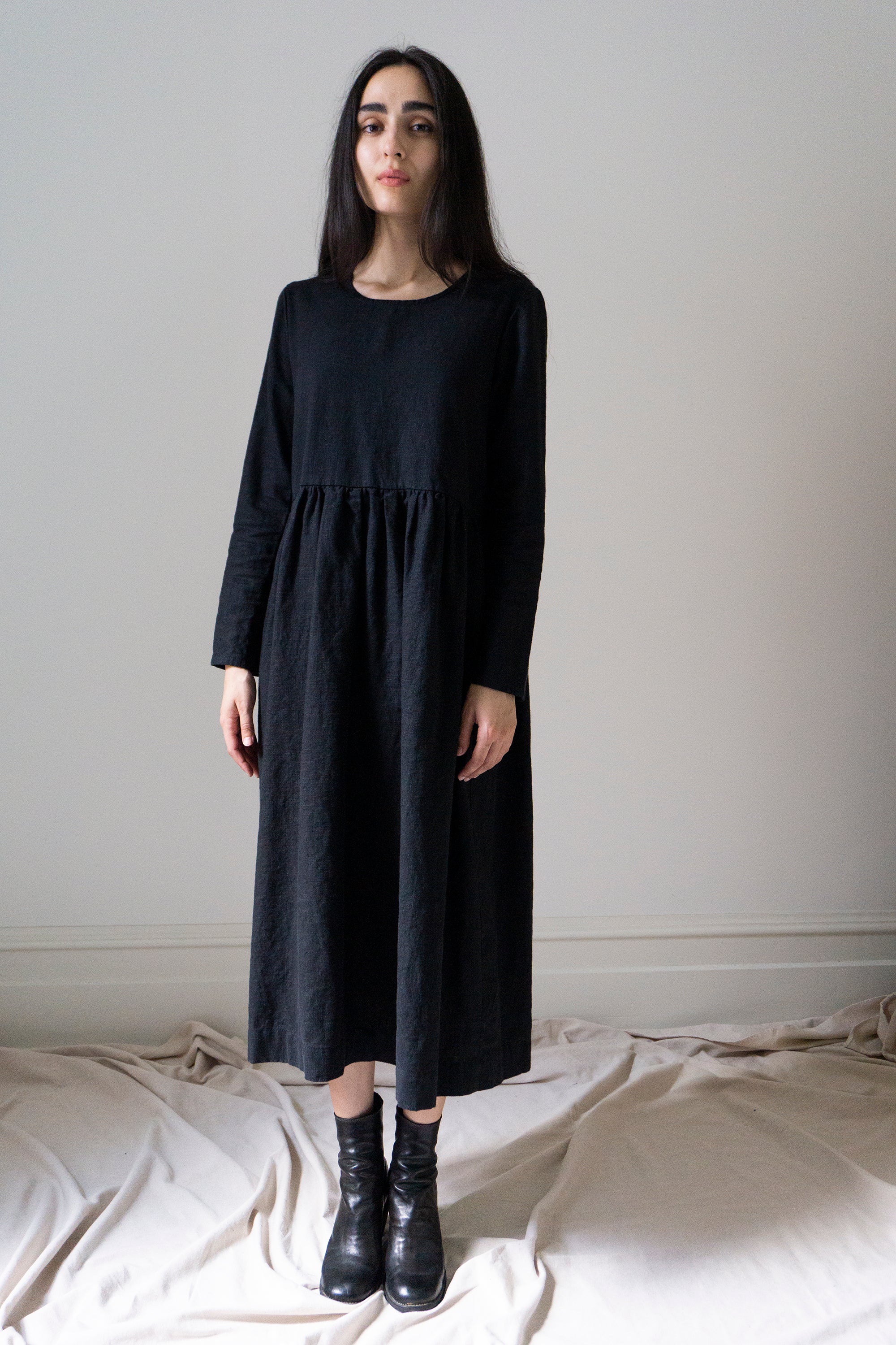 Robe en lin Alys - Noir