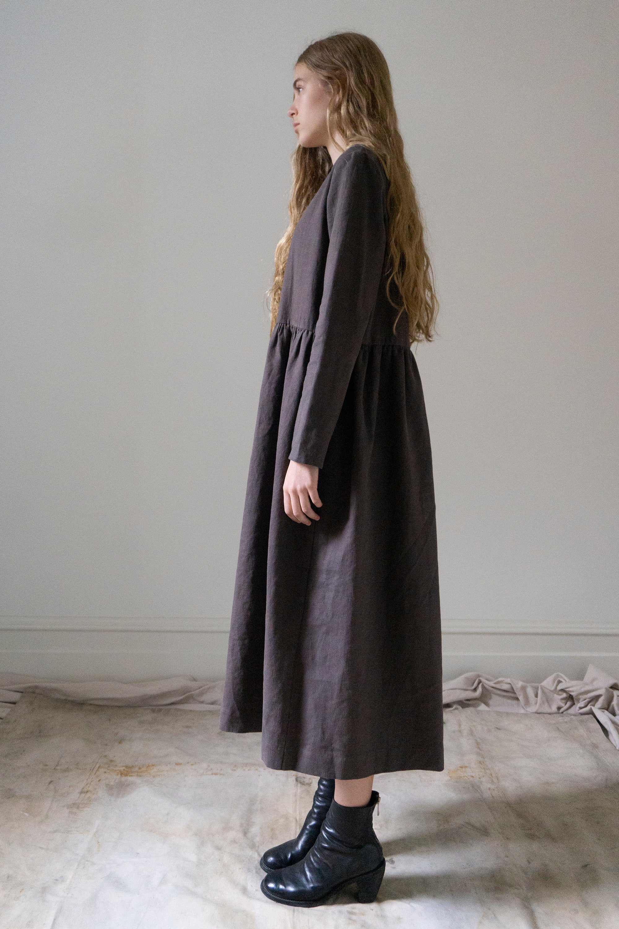 Robe en lin Alys - Marron