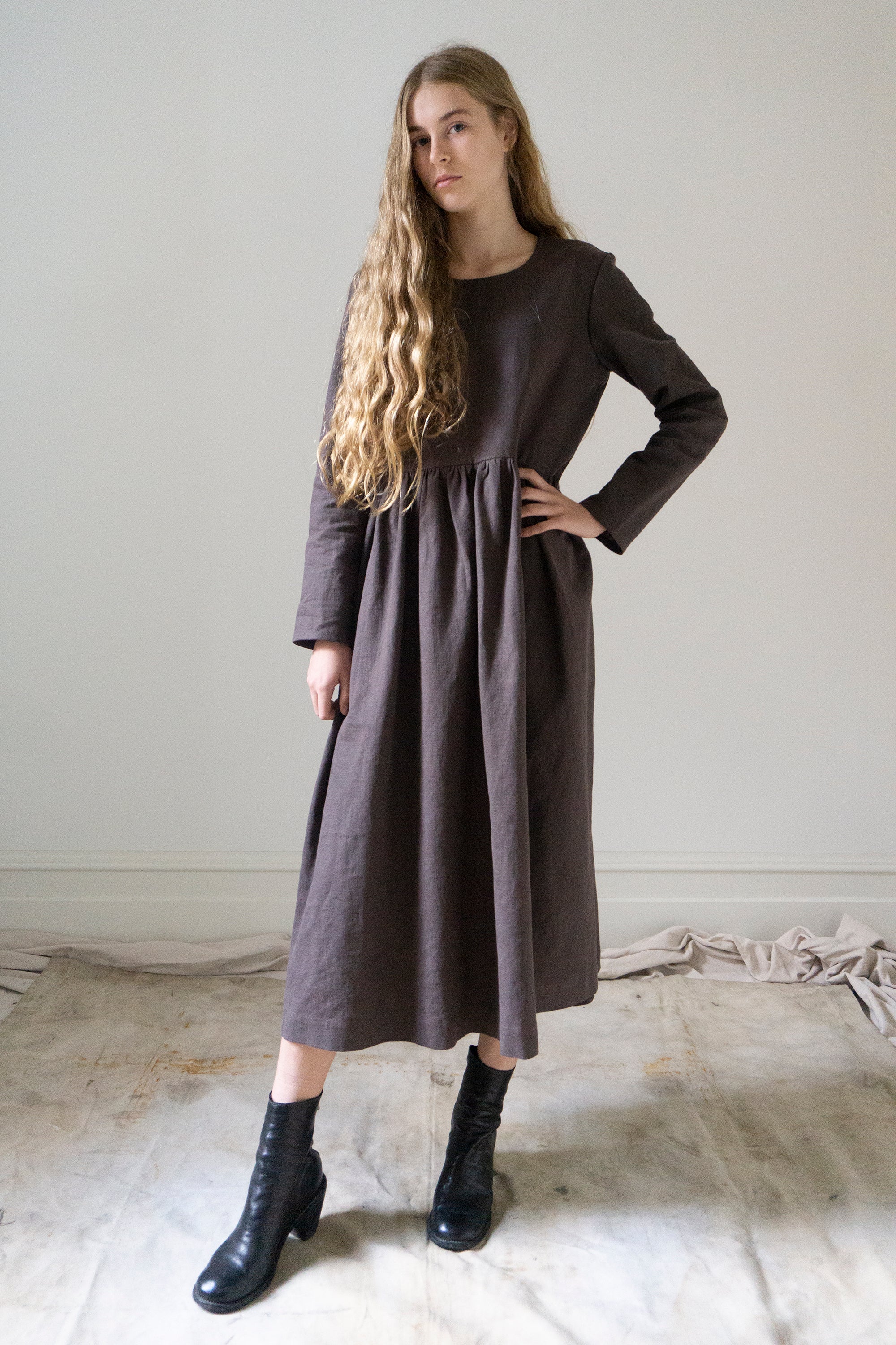 Robe en lin Alys - Marron