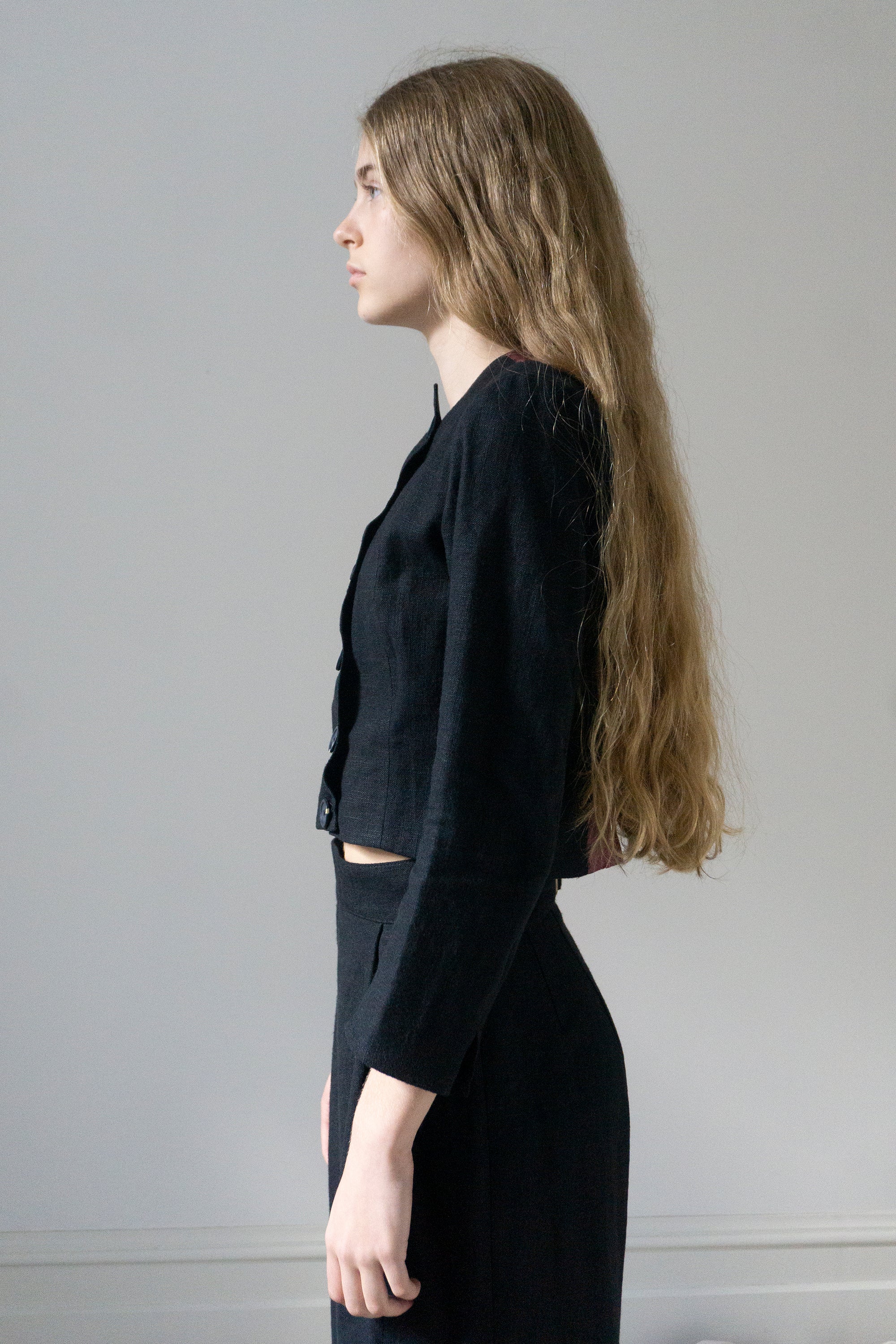 Apolline Linen Jacket - Black