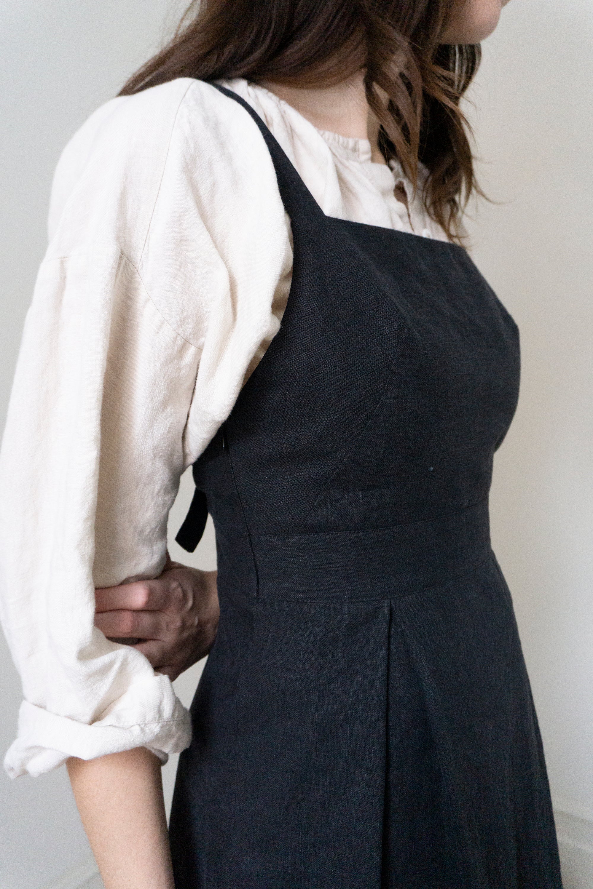 Zephyrine Apron Dress - Black
