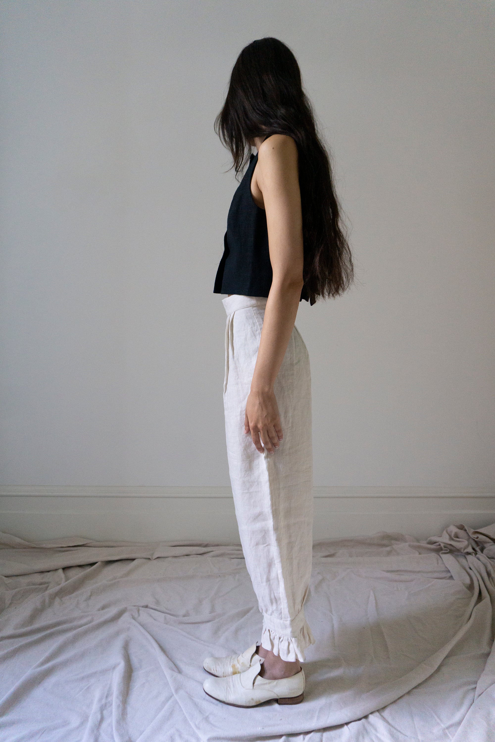 Tove Linen Waistcoat - Black