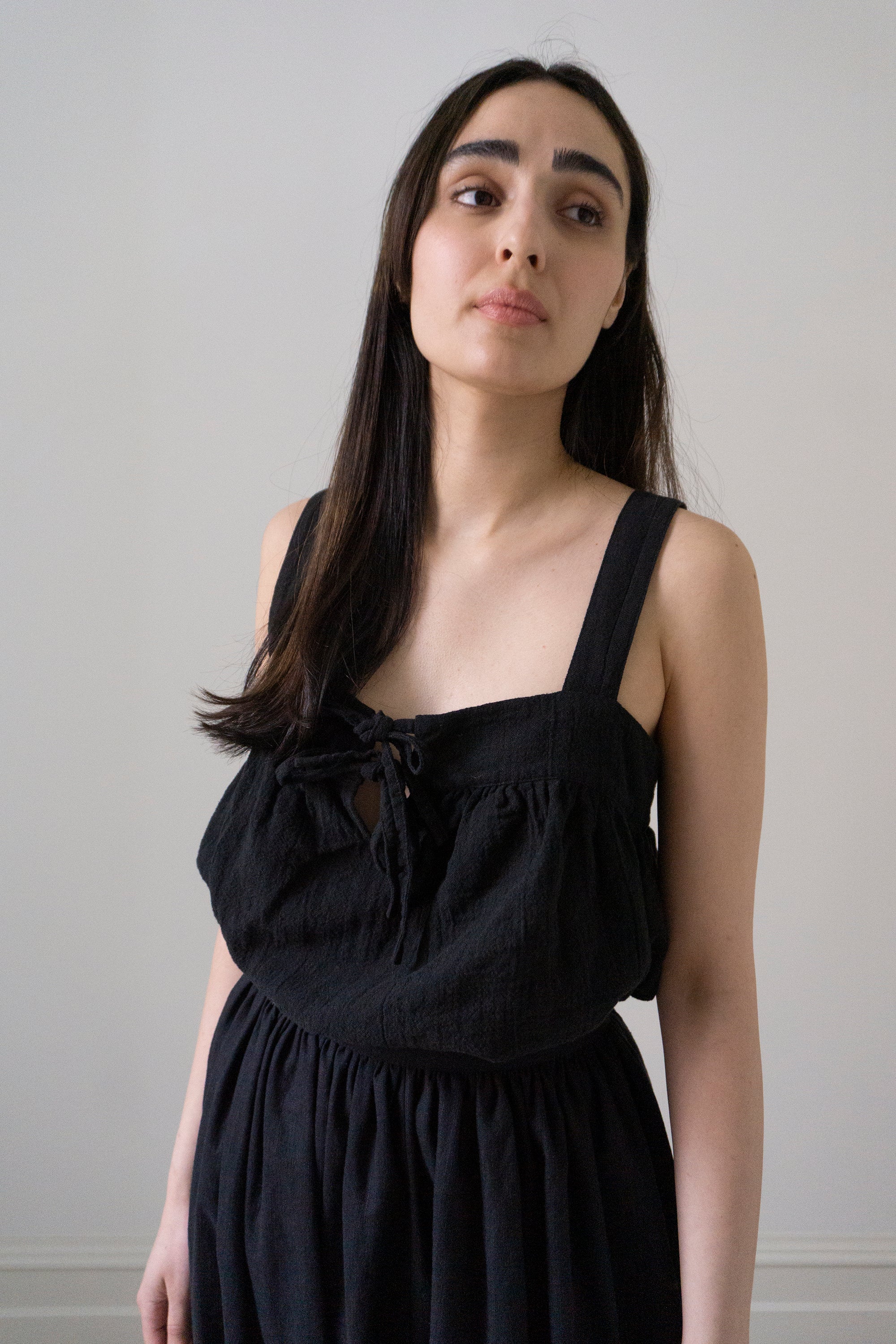 Claude Linen Top - Black *MADE TO ORDER*