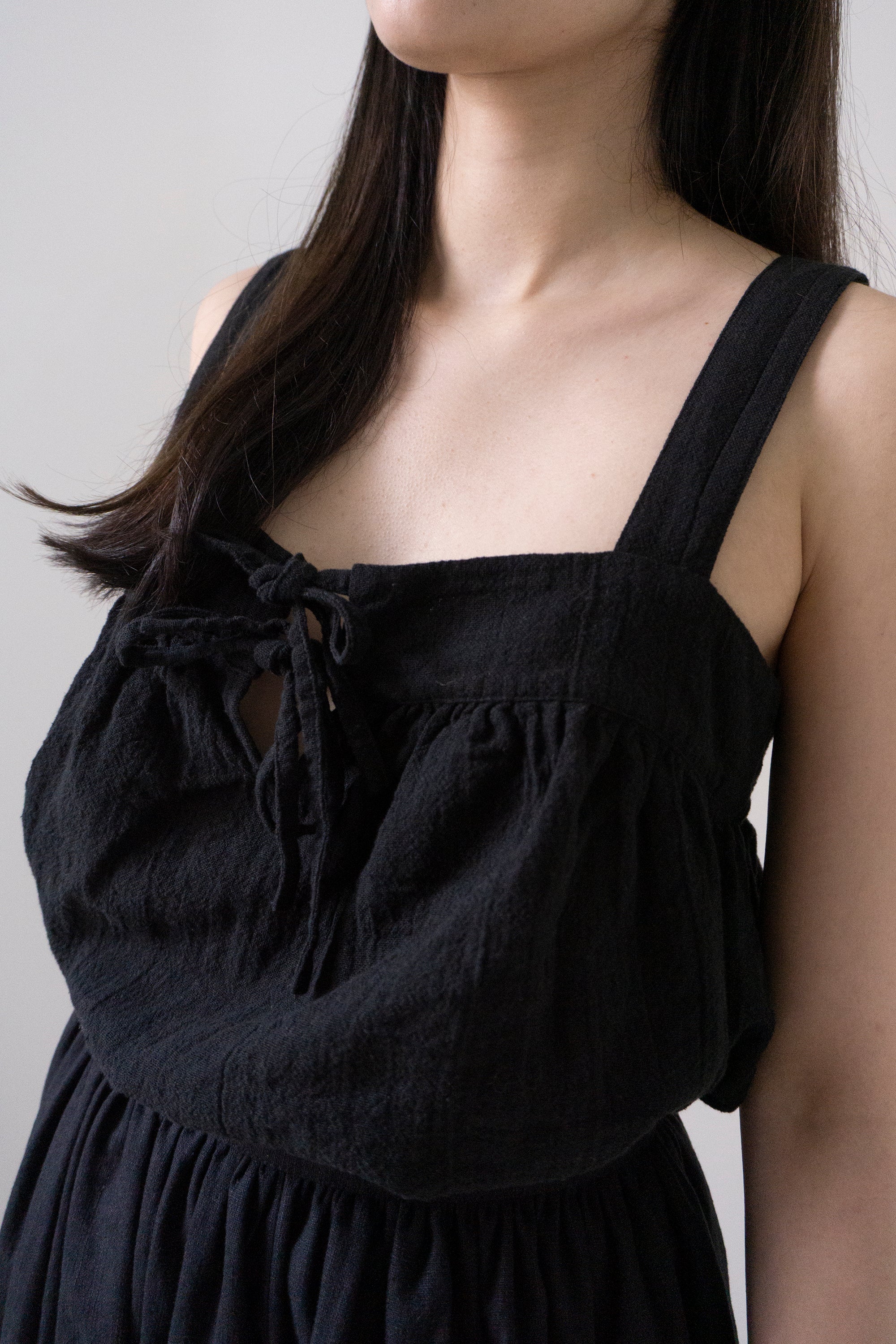 Claude Linen Top - Black *MADE TO ORDER*