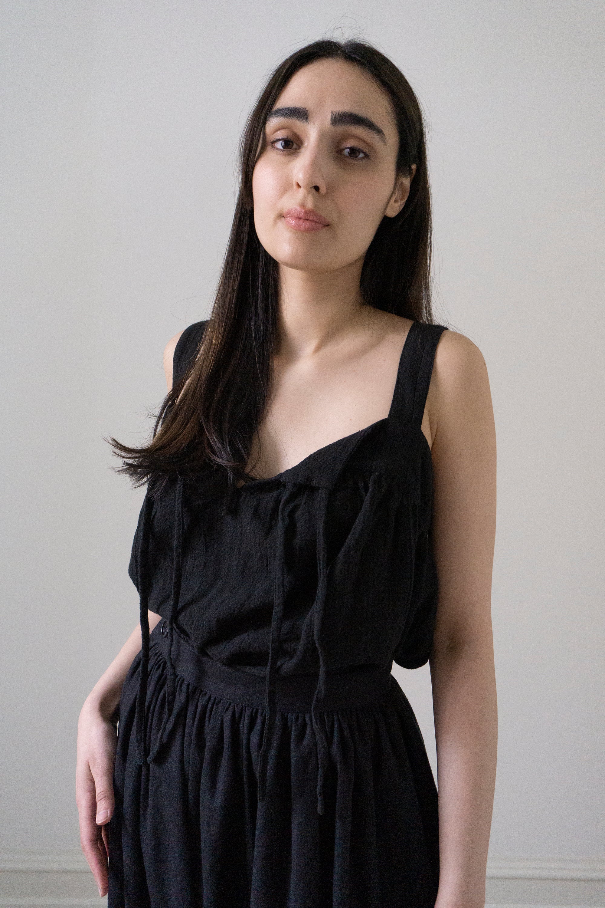 Claude Linen Top - Black *MADE TO ORDER*