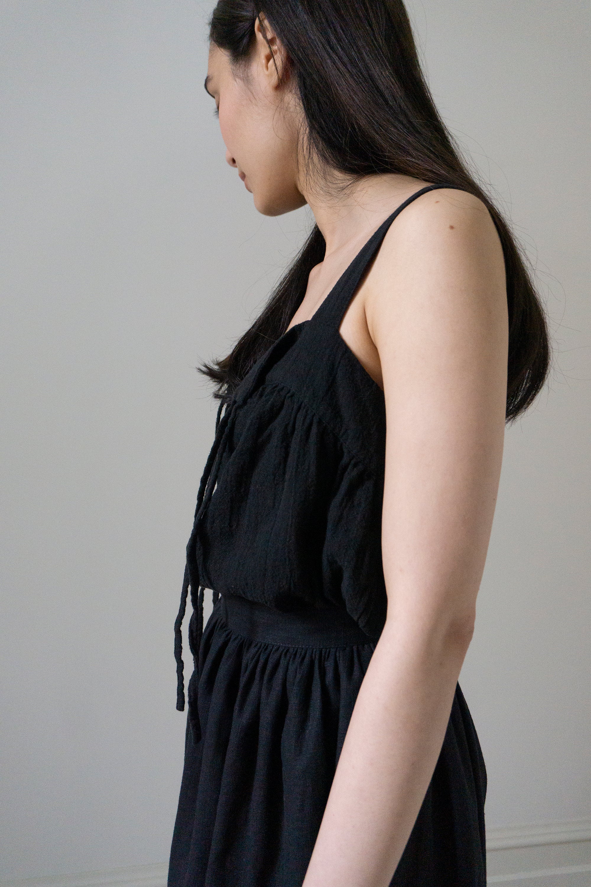 Claude Linen Top - Black *MADE TO ORDER*