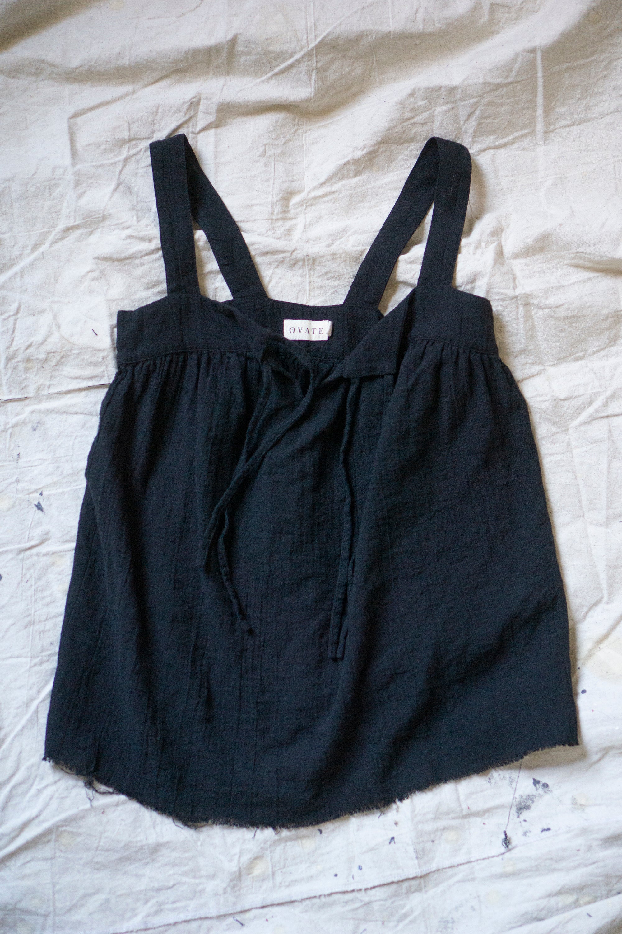 Claude Linen Top - Black *MADE TO ORDER*