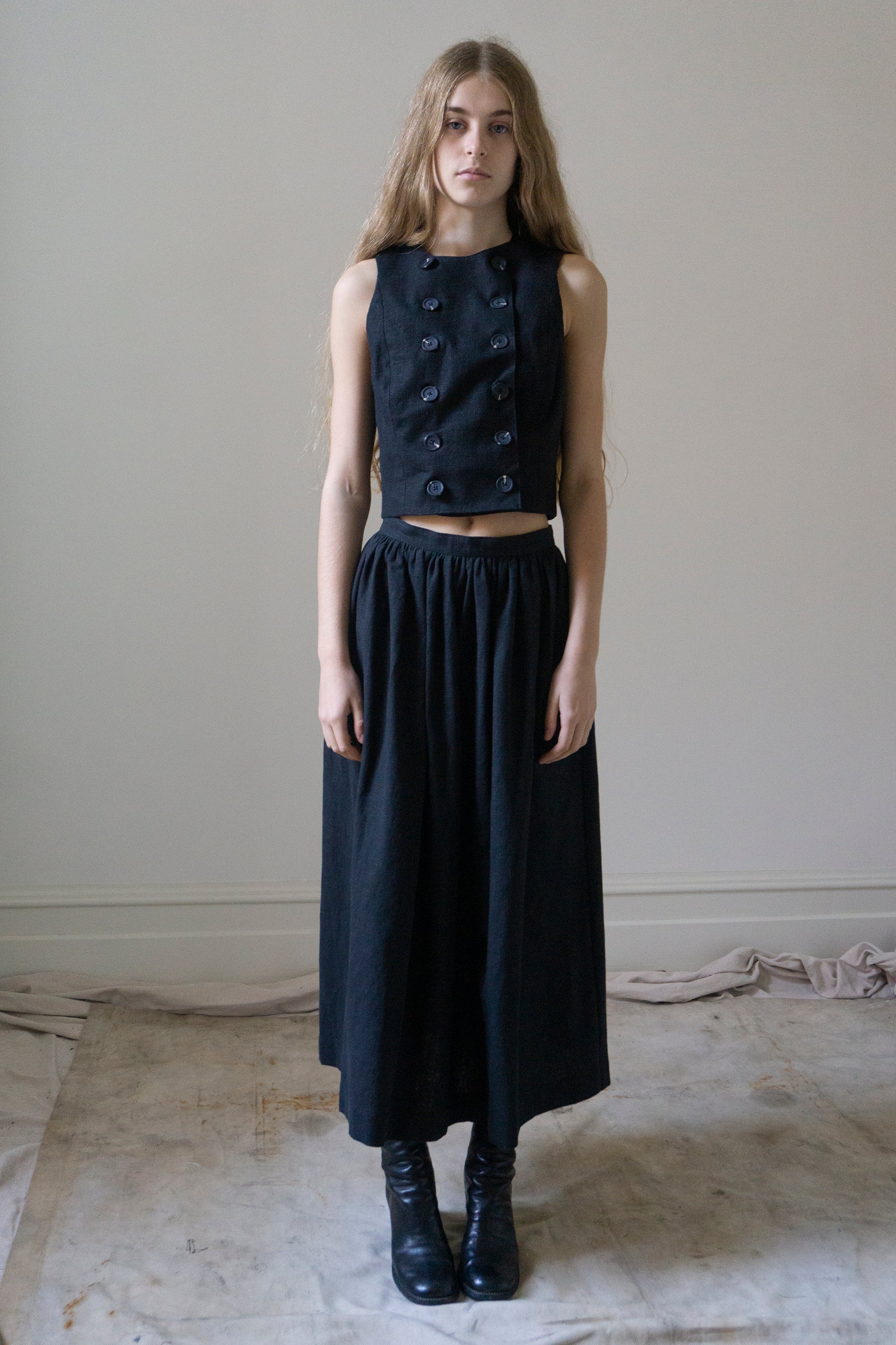 Gilet en lin Cora - Noir