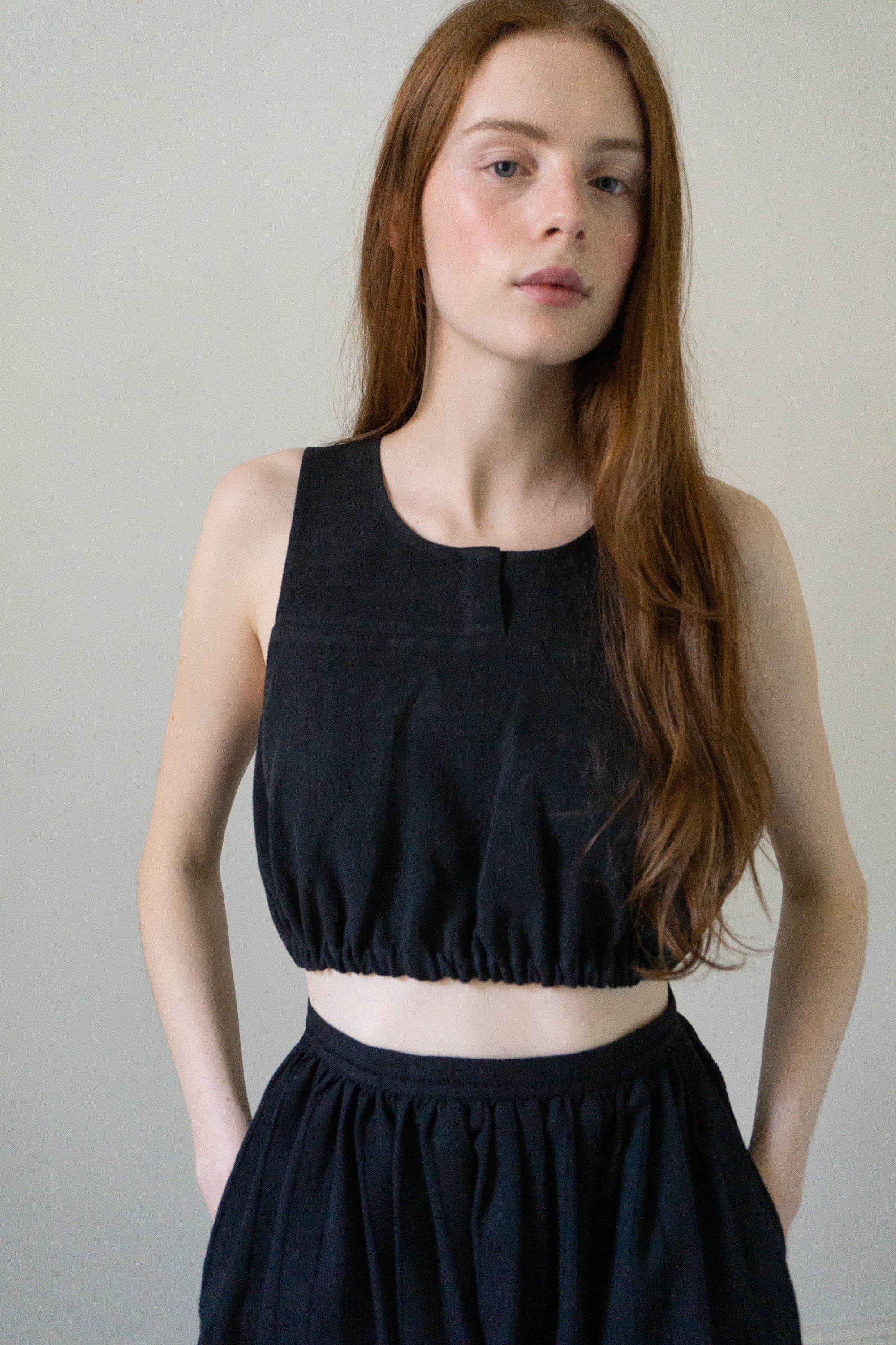 Haut Leonie en lin - Noir