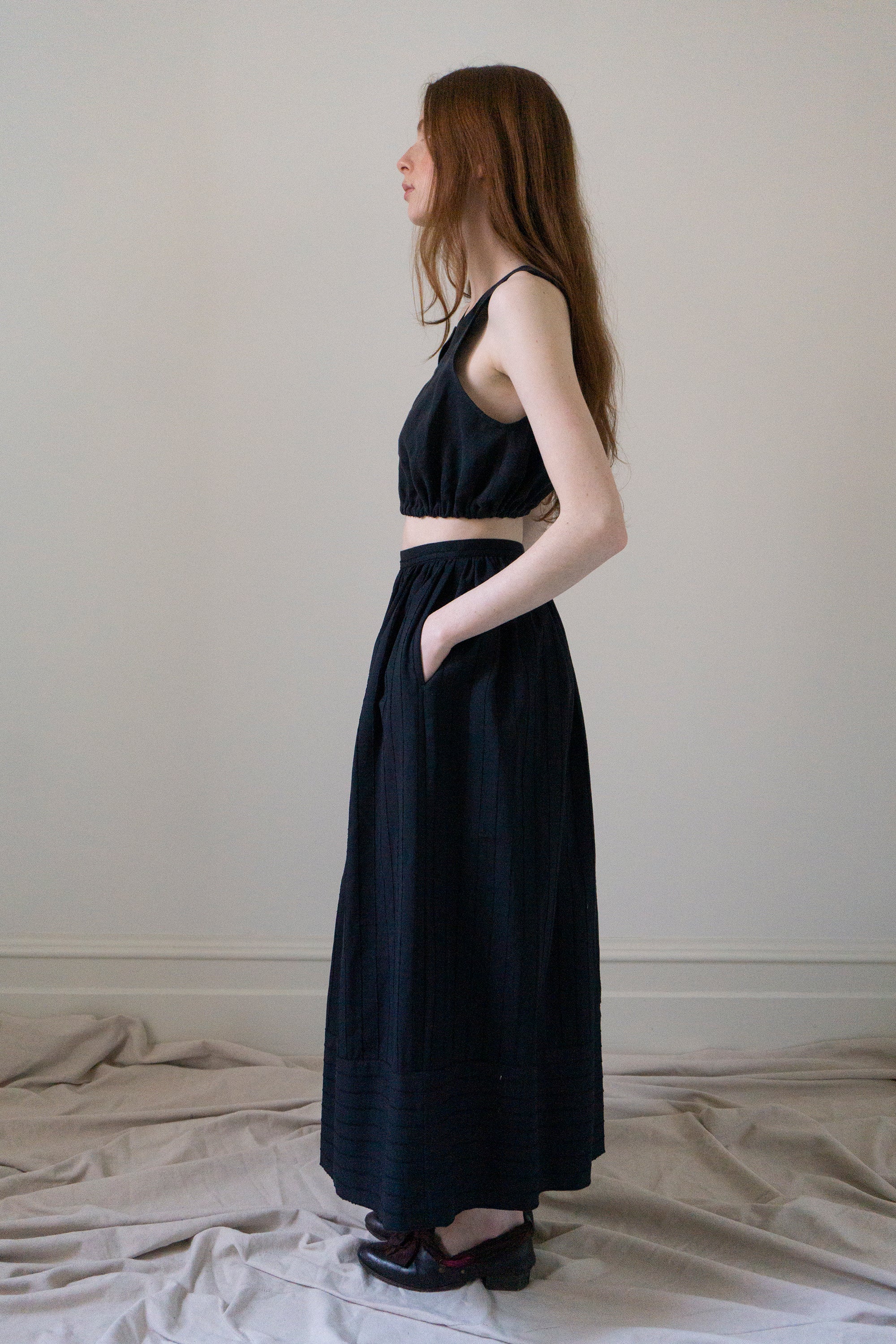 Haut Leonie en lin - Noir
