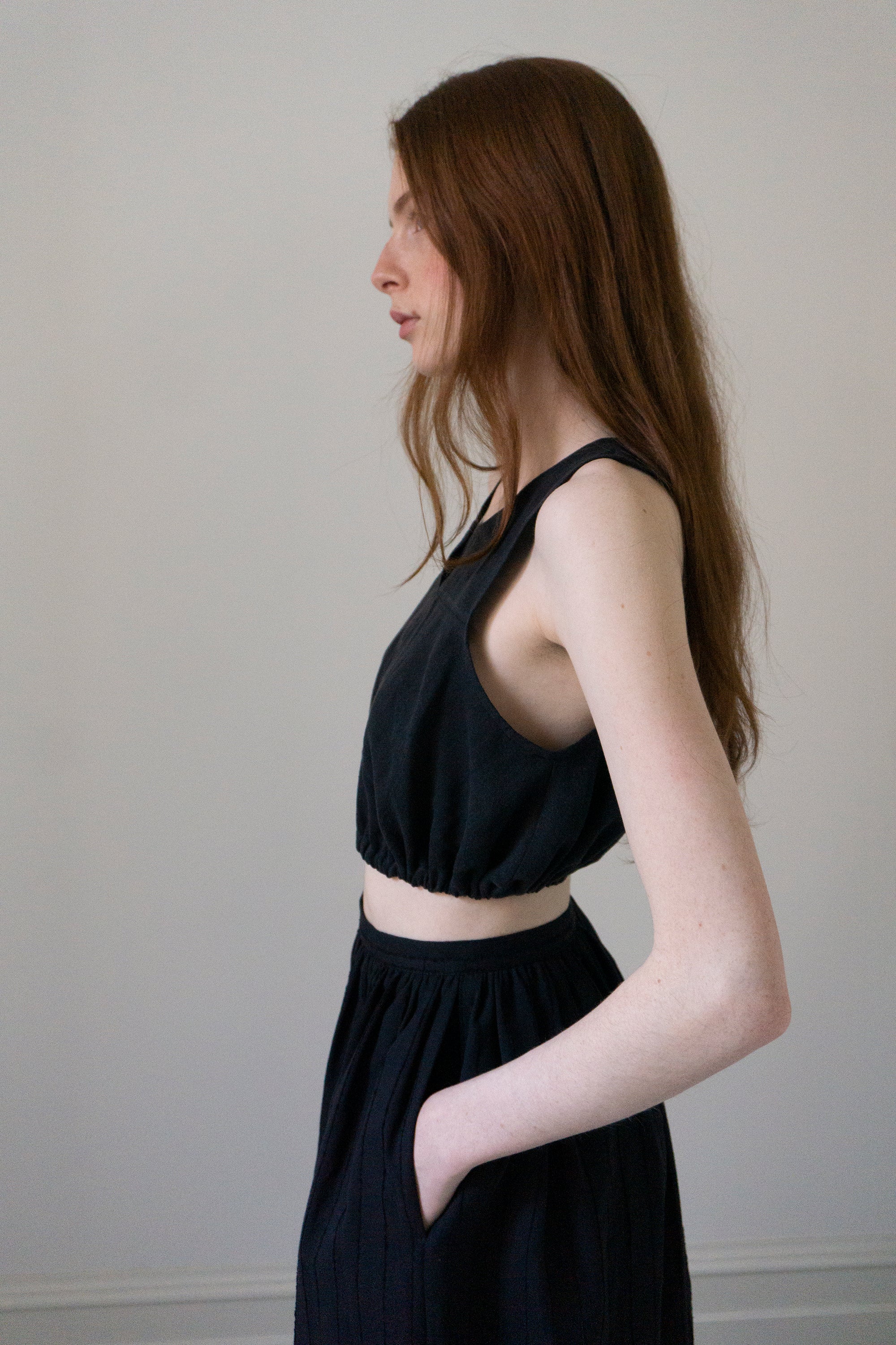 Haut Leonie en lin - Noir