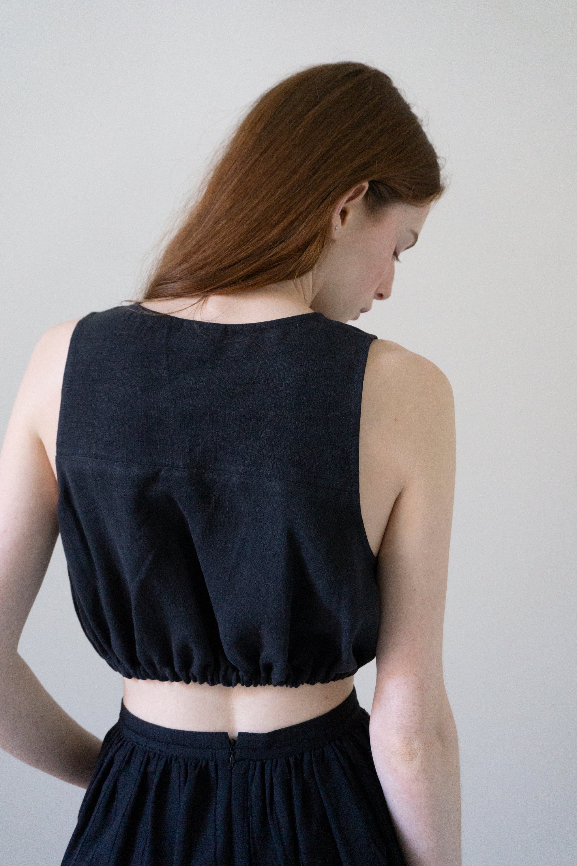 Haut Leonie en lin - Noir
