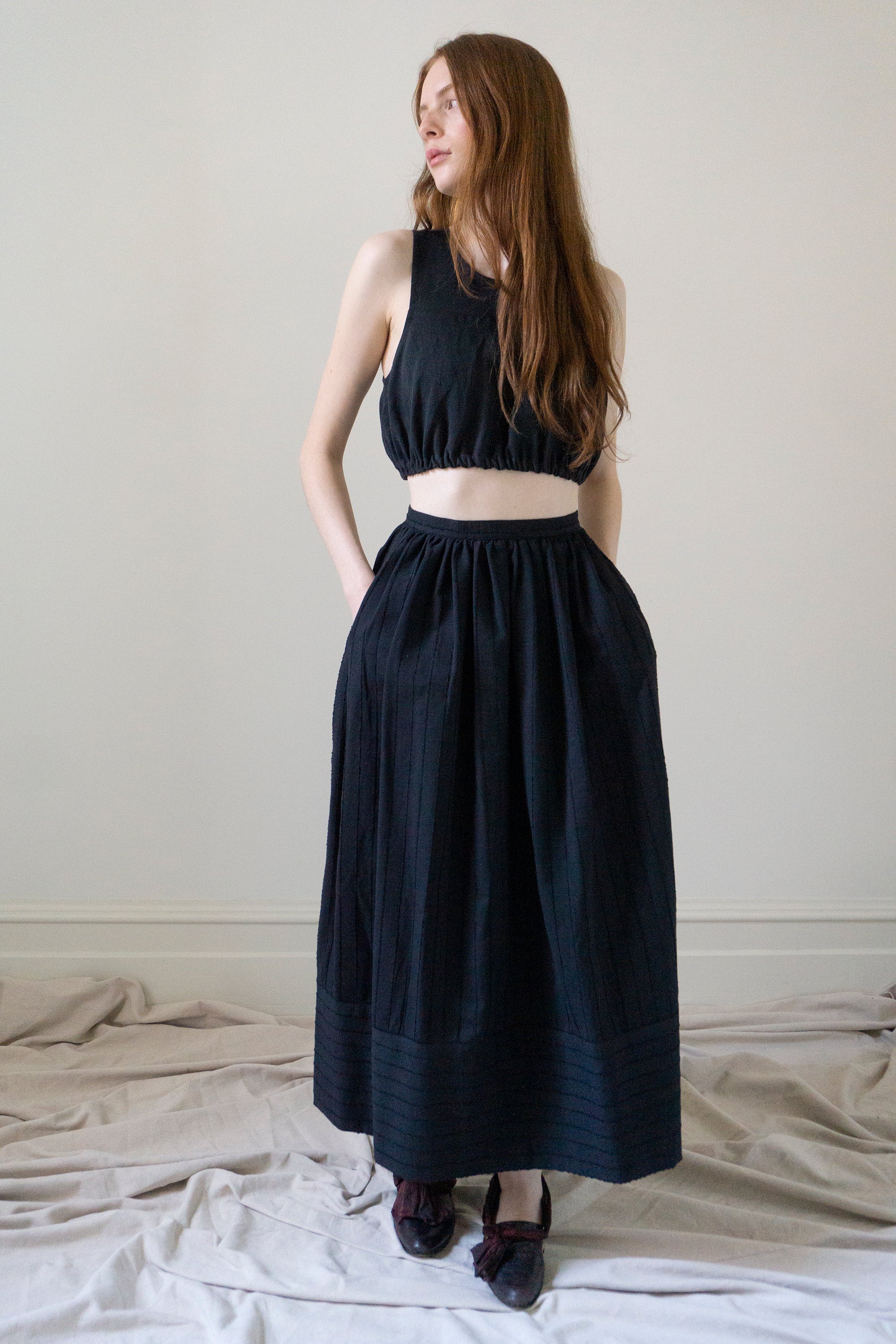 Haut Leonie en lin - Noir