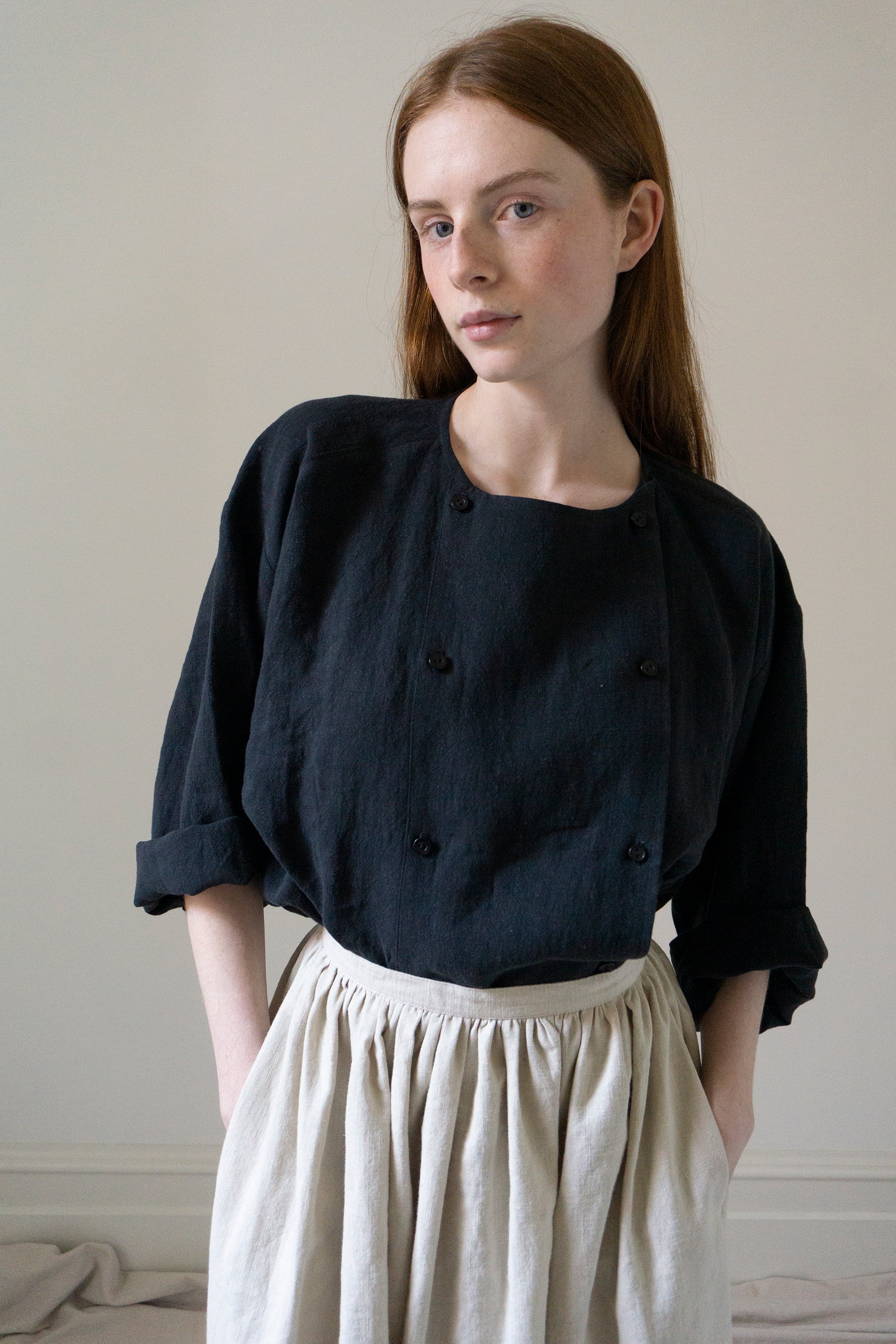 Chemise en lin Emil - Noir