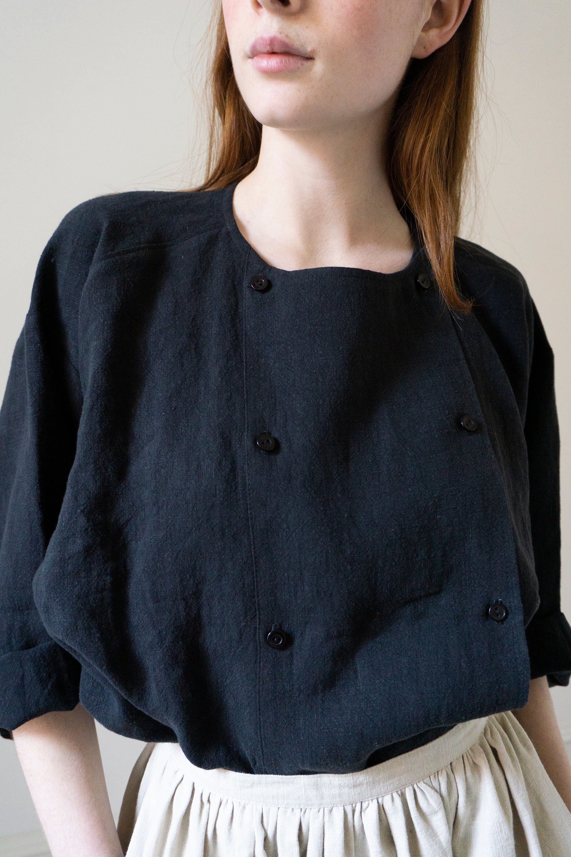 Chemise en lin Emil - Noir