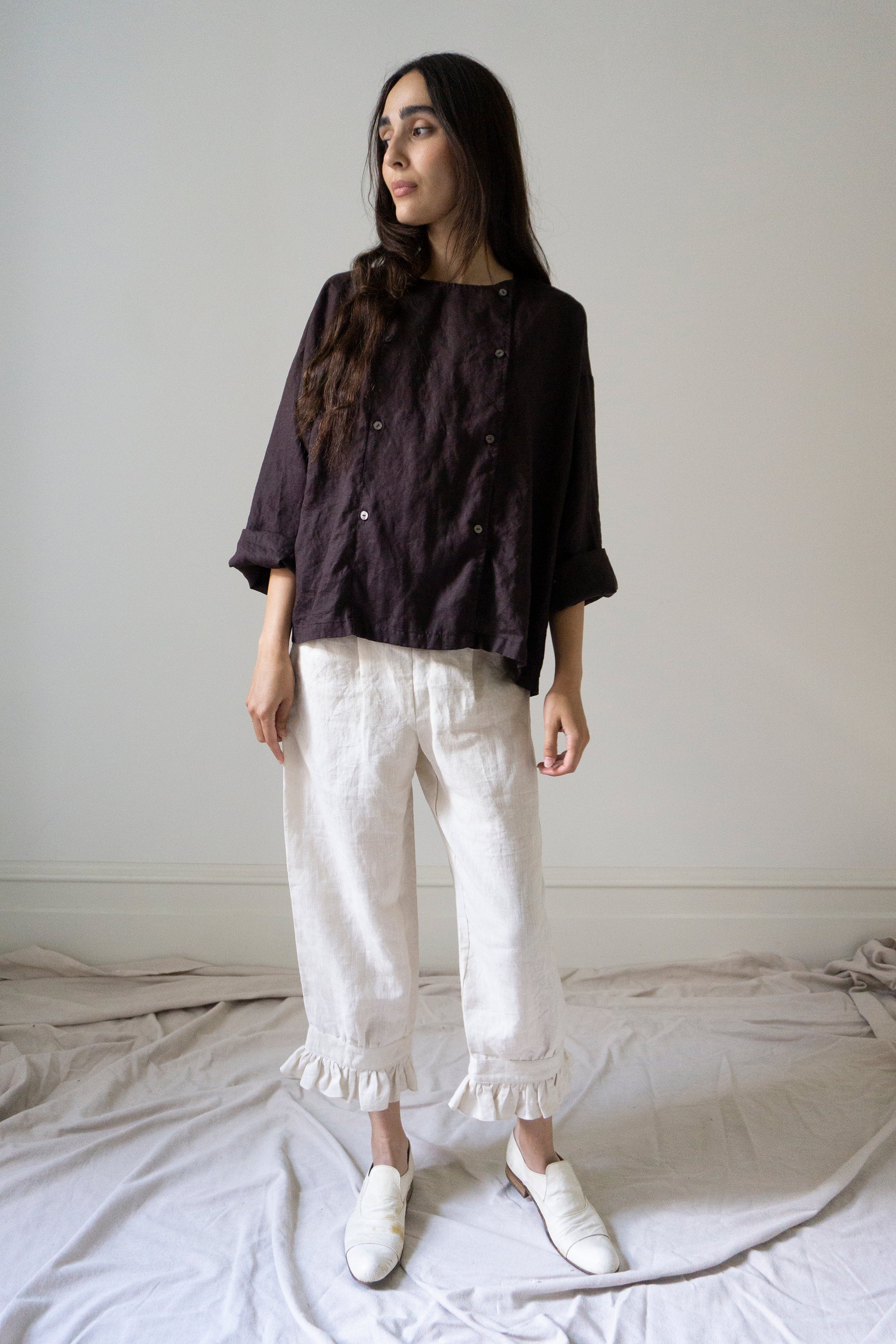 Chemise en lin Emil - Prune