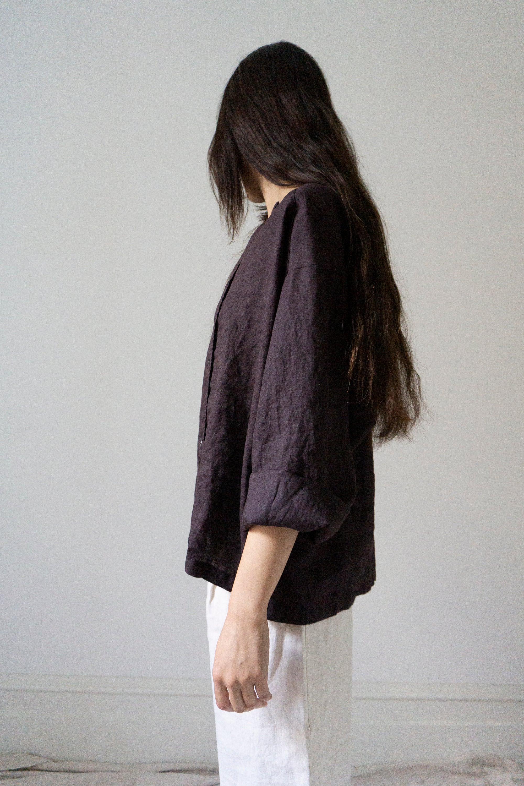 Emil Linen Shirt- Darkest Plum