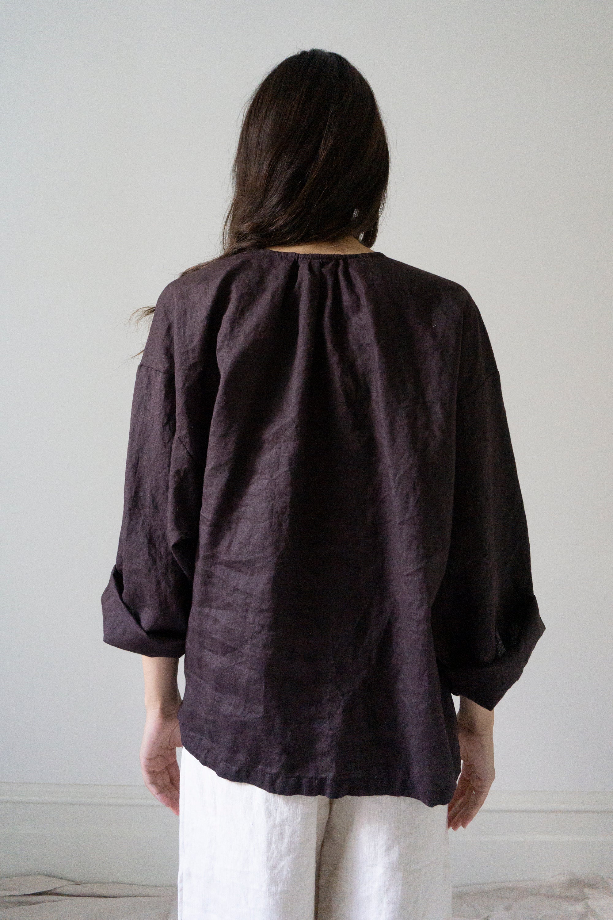 Emil Linen Shirt- Darkest Plum