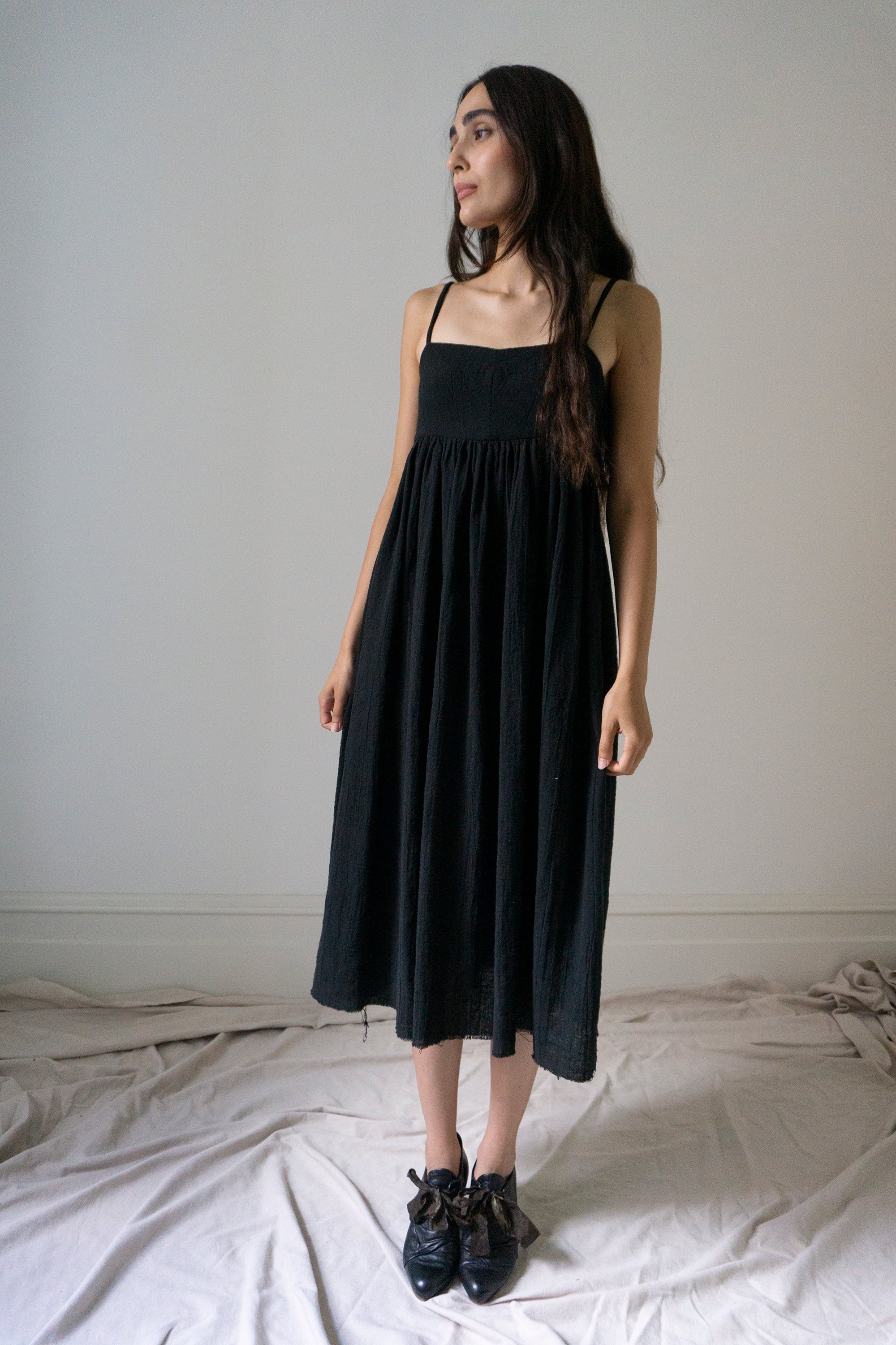 Robe Esme en lin - Noir