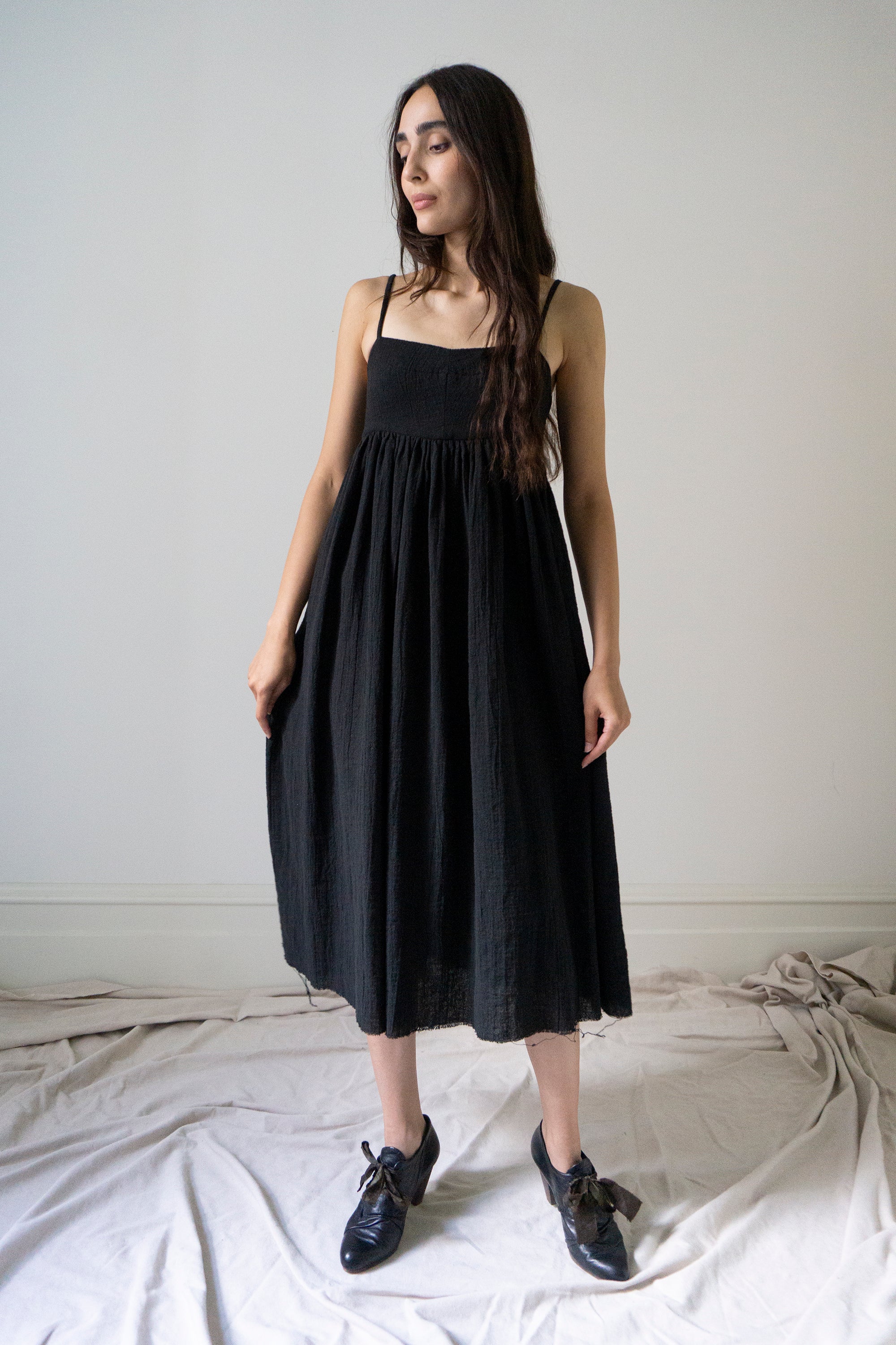 Robe Esme en lin - Noir