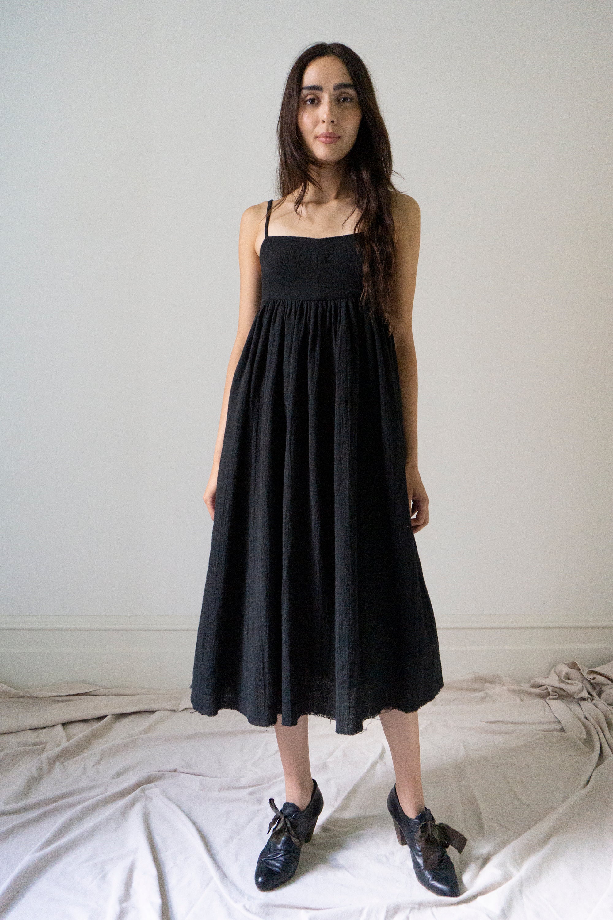 Robe Esme en lin - Noir