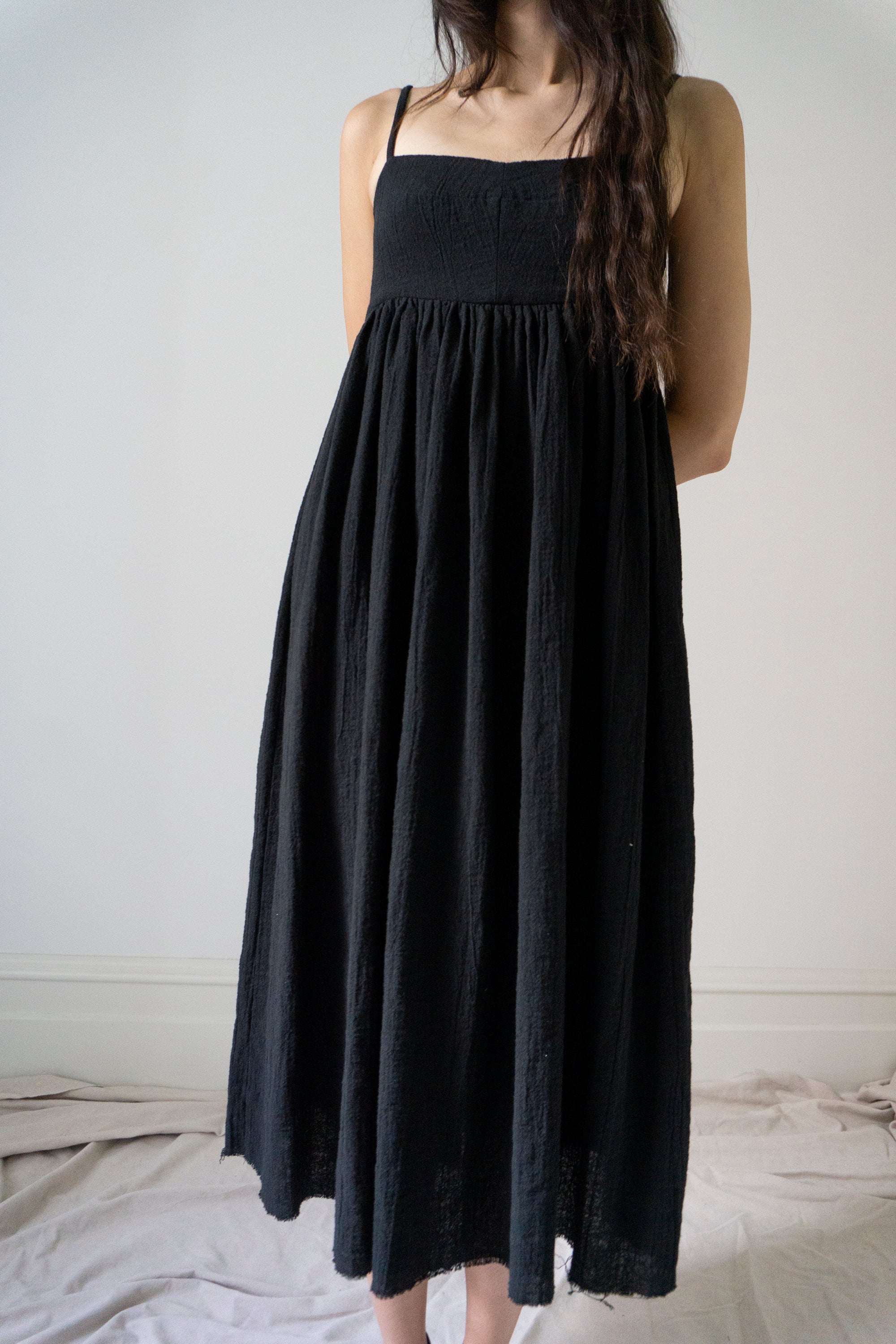 Robe Esme en lin - Noir