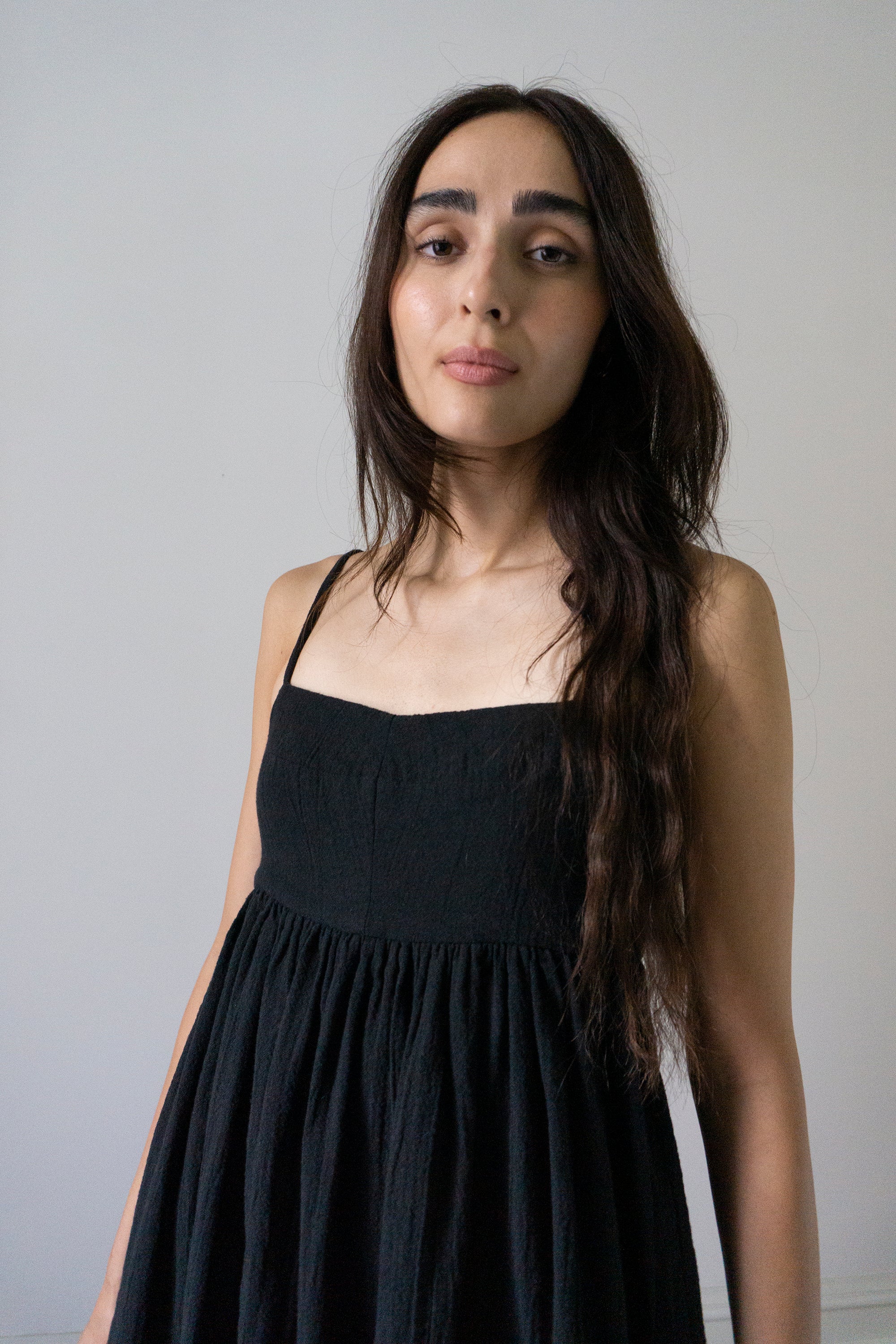 Robe Esme en lin - Noir