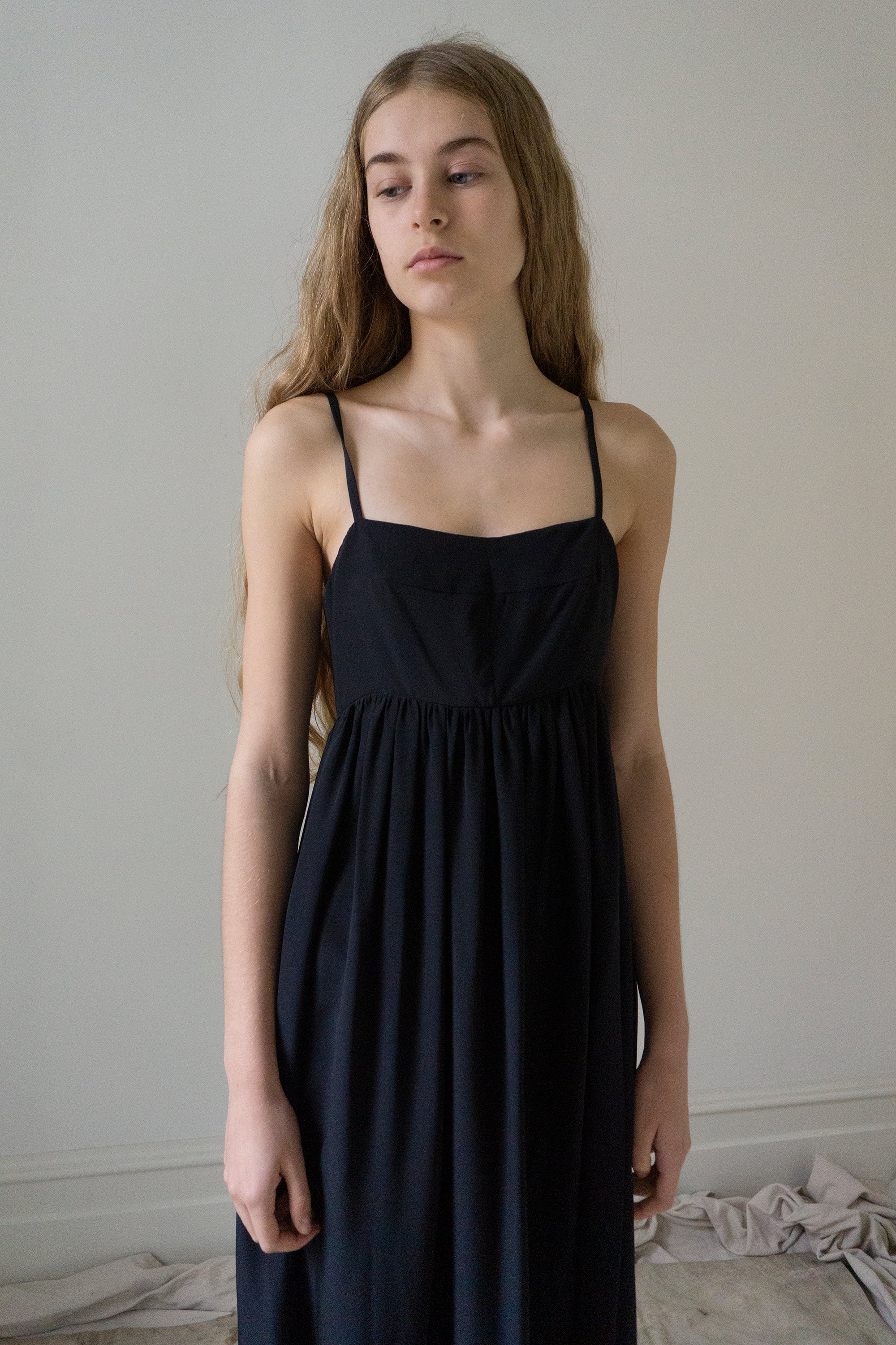 Proserpina Dress - Black Silk Crepe