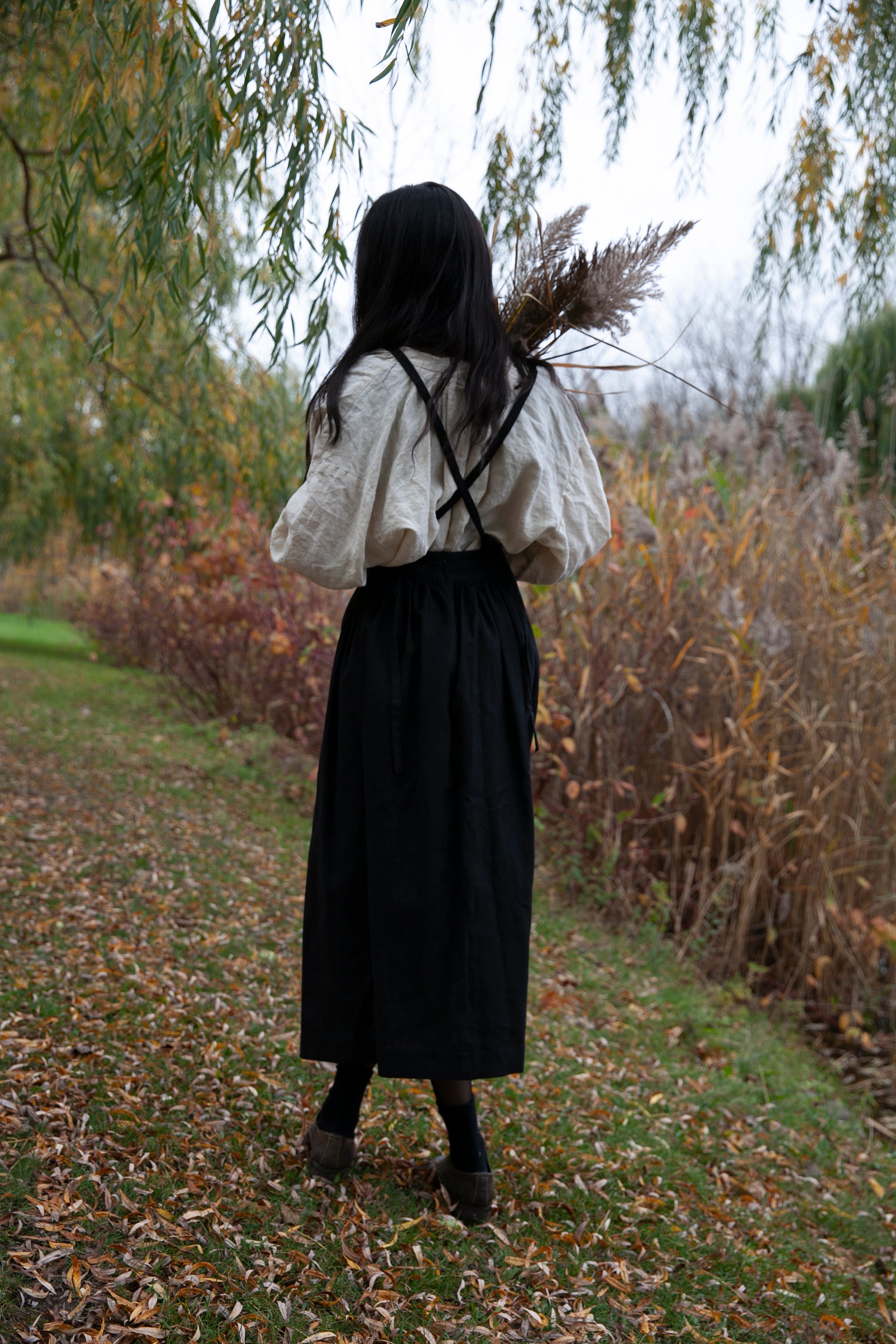 Ursula Skirt - Black Linen