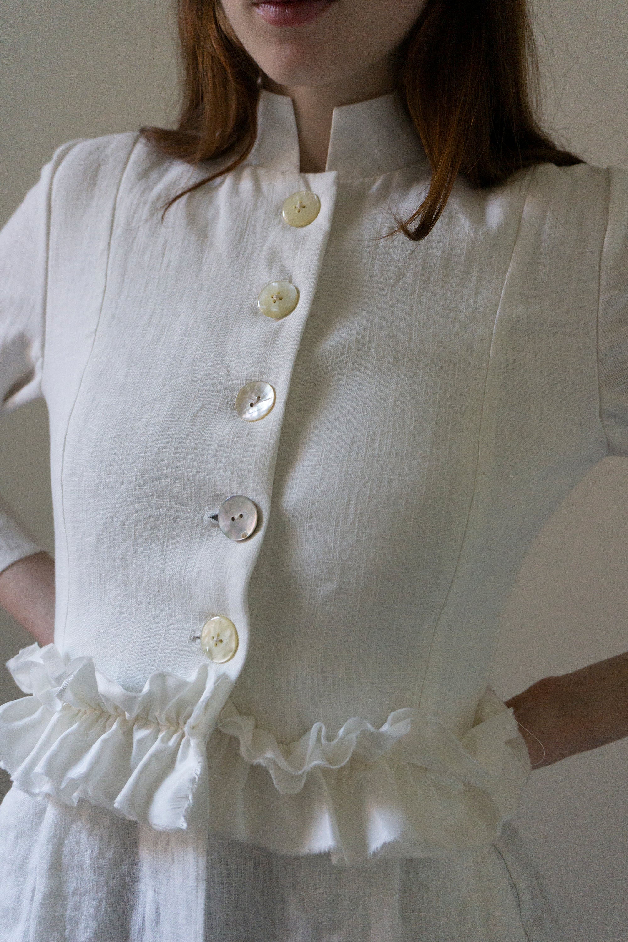 Veste en lin Ginevra - Blanc