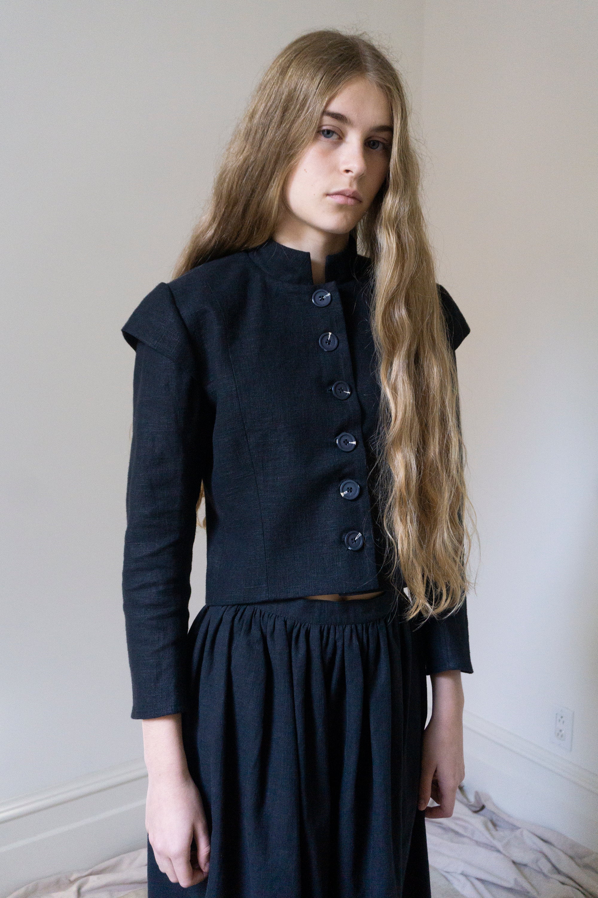 Veste Guinevere en lin - Noir
