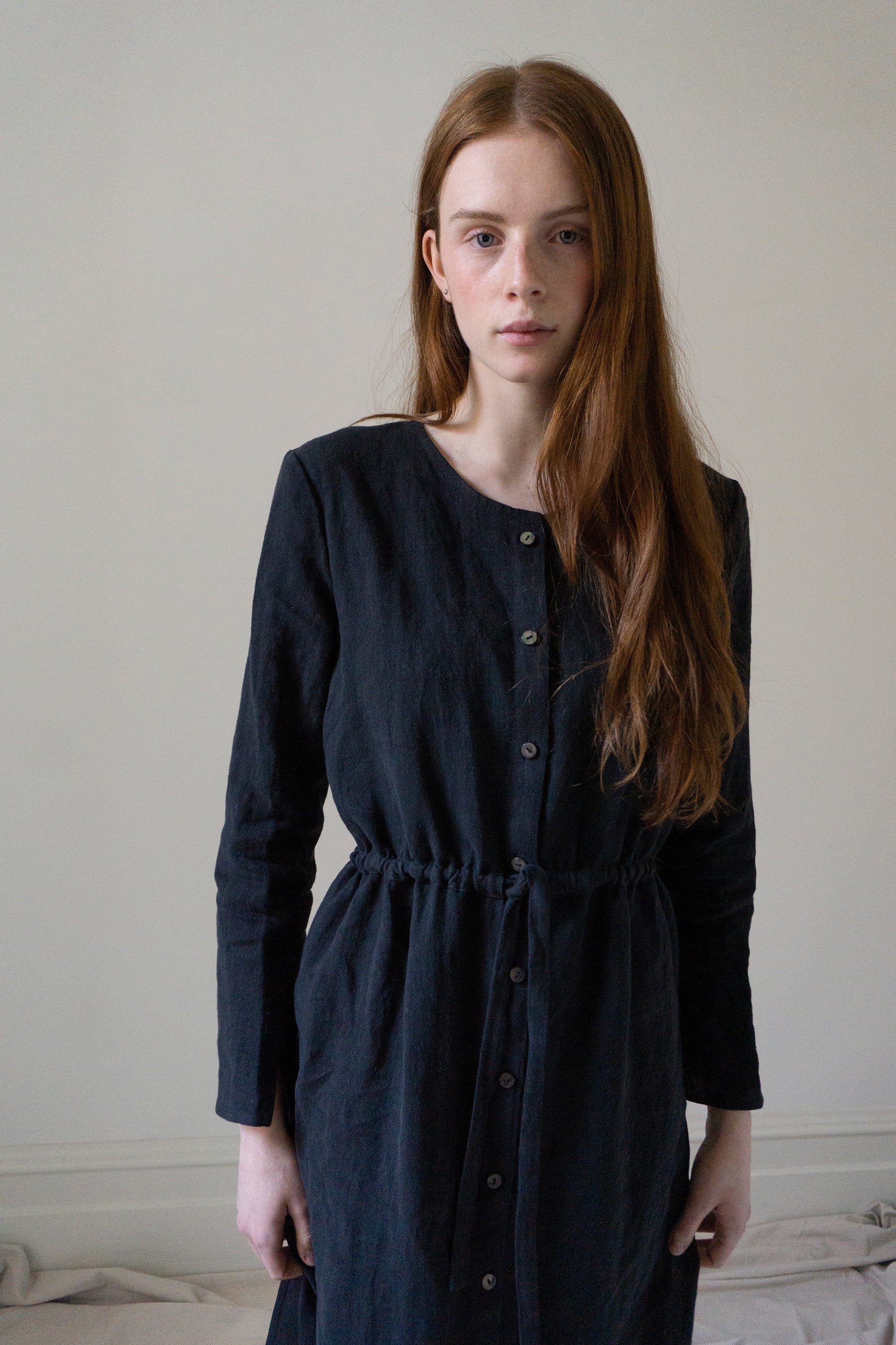 Robe en lin Inez - Noir