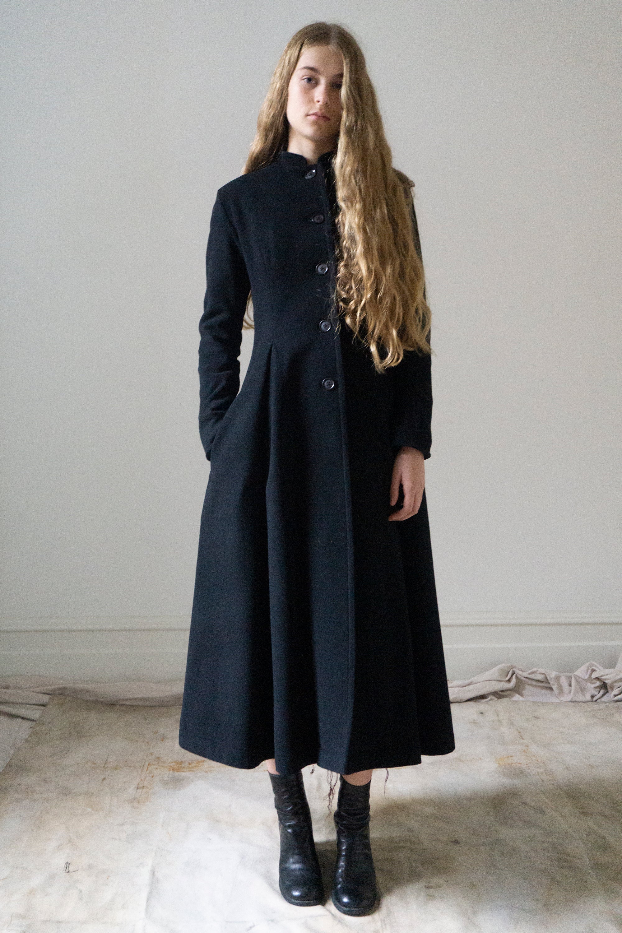 Manteau en laine Linnea - Noir