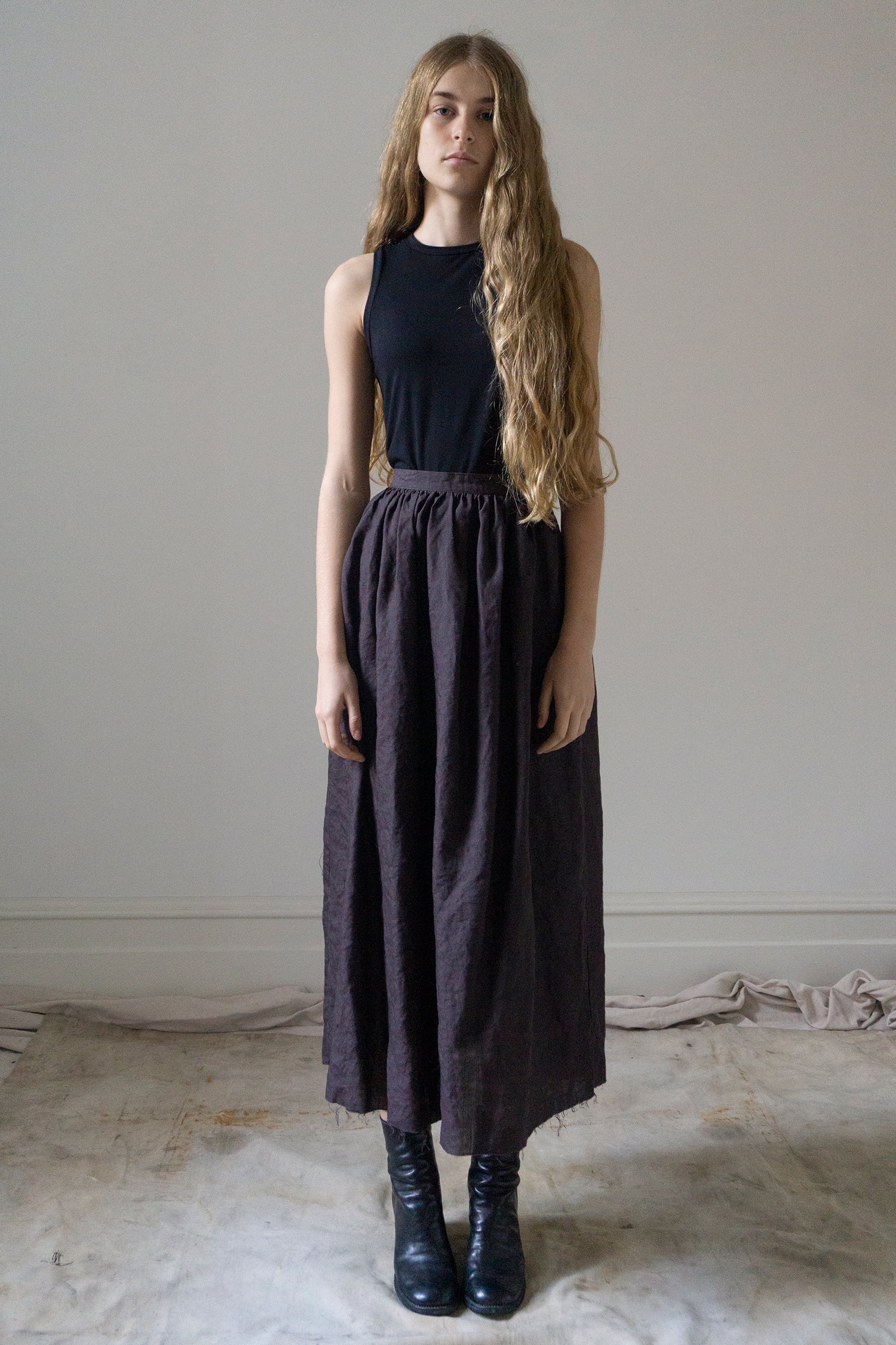 Jupe en lin Lucia - Prune
