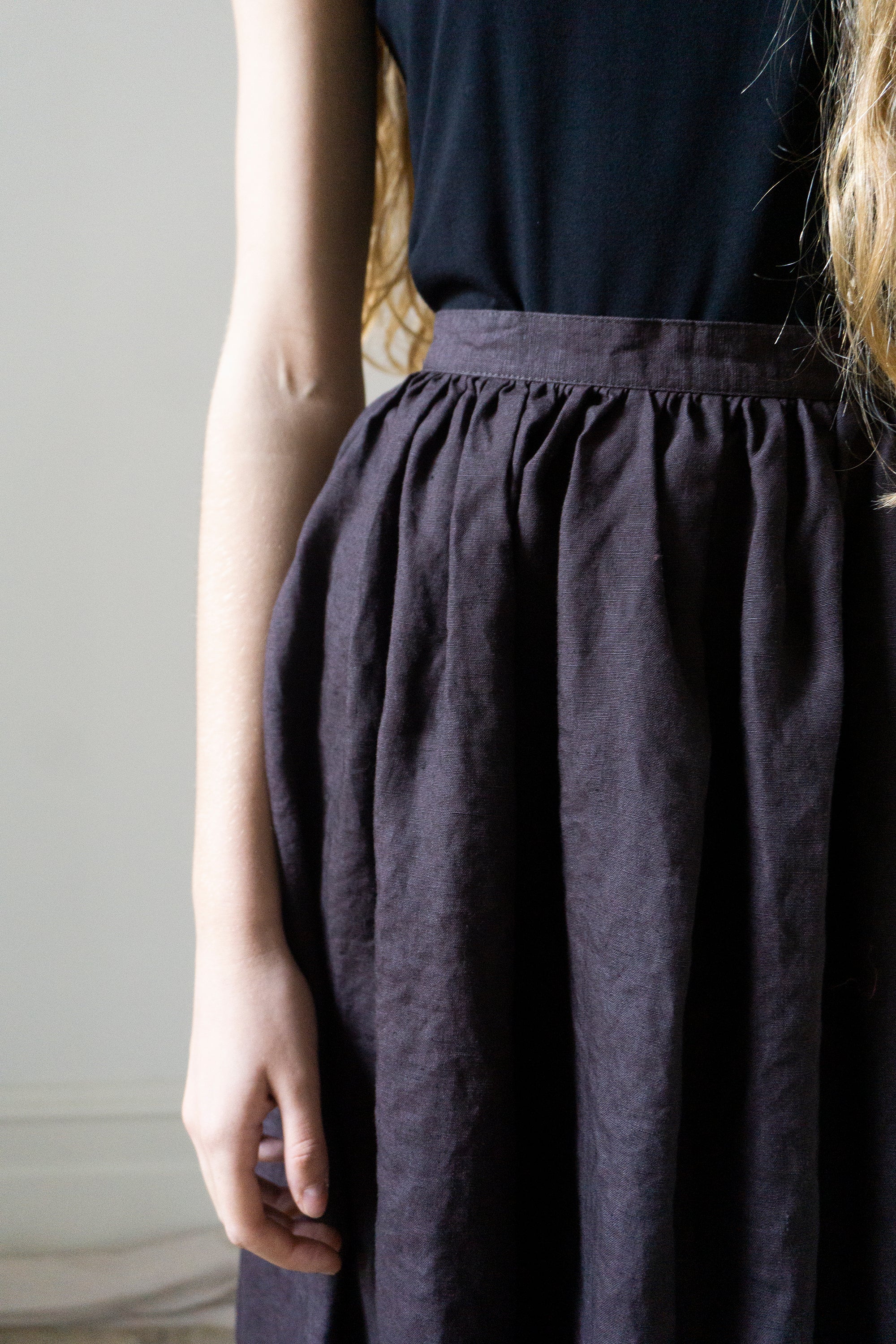 Jupe en lin Lucia - Prune