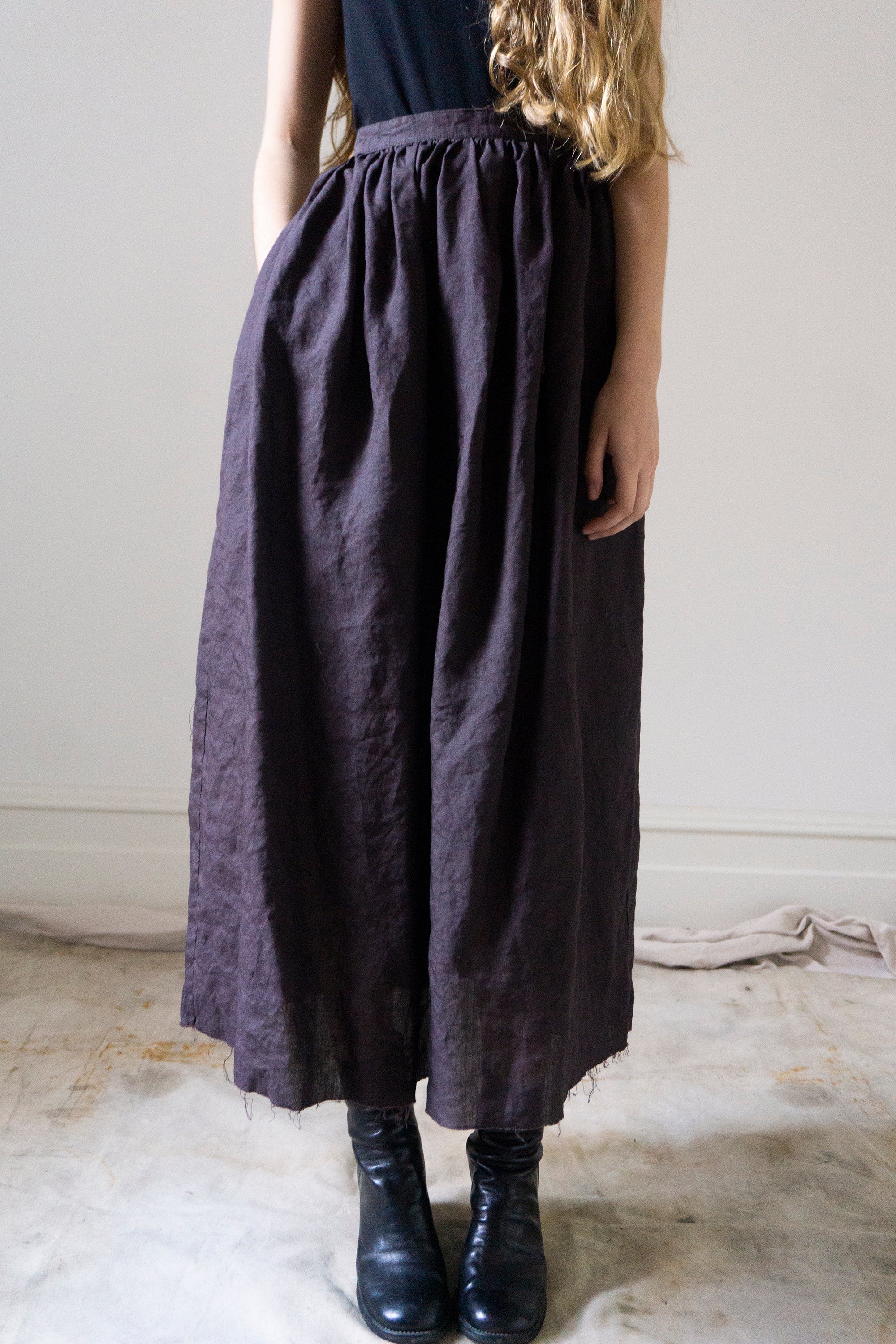 Jupe en lin Lucia - Prune