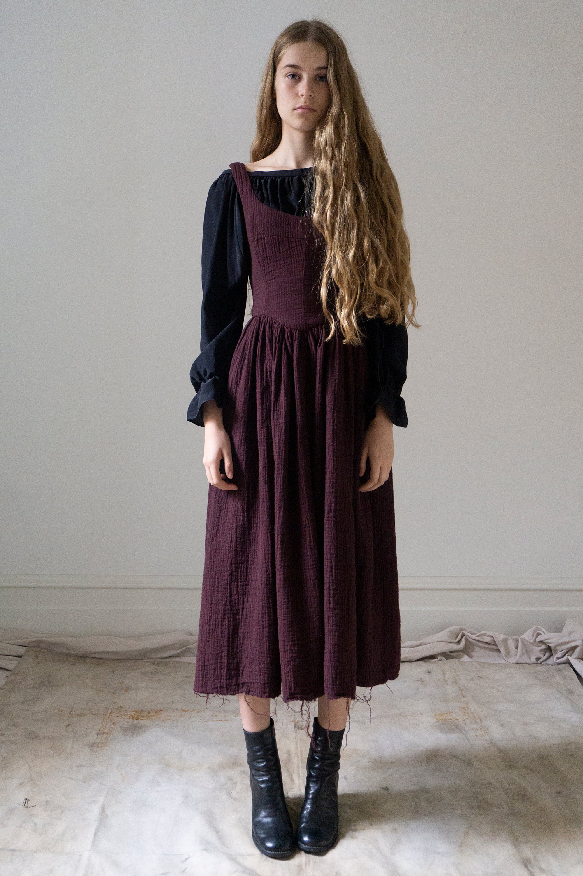 Hemlock Dress - Merlot Stripe