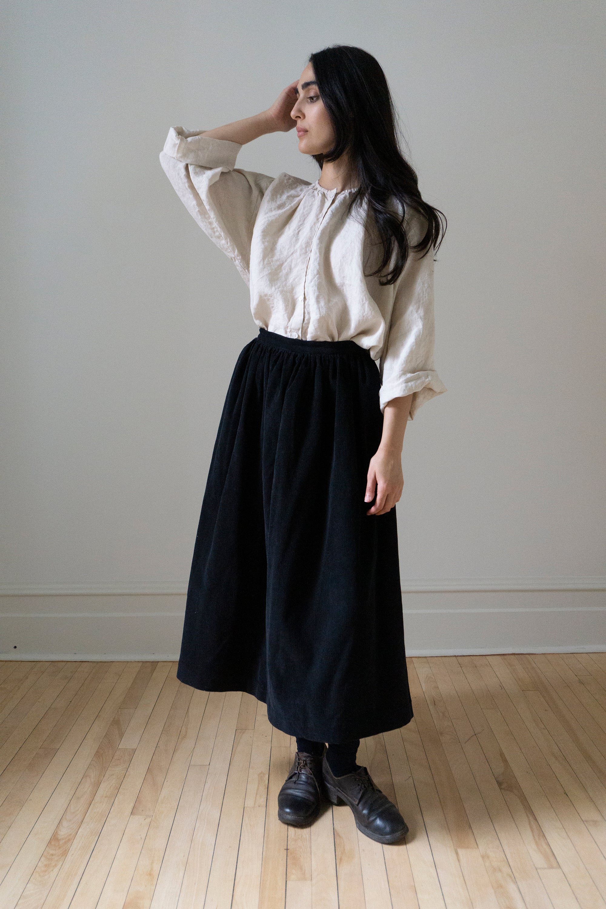 Marla Corduroy Skirt - Black