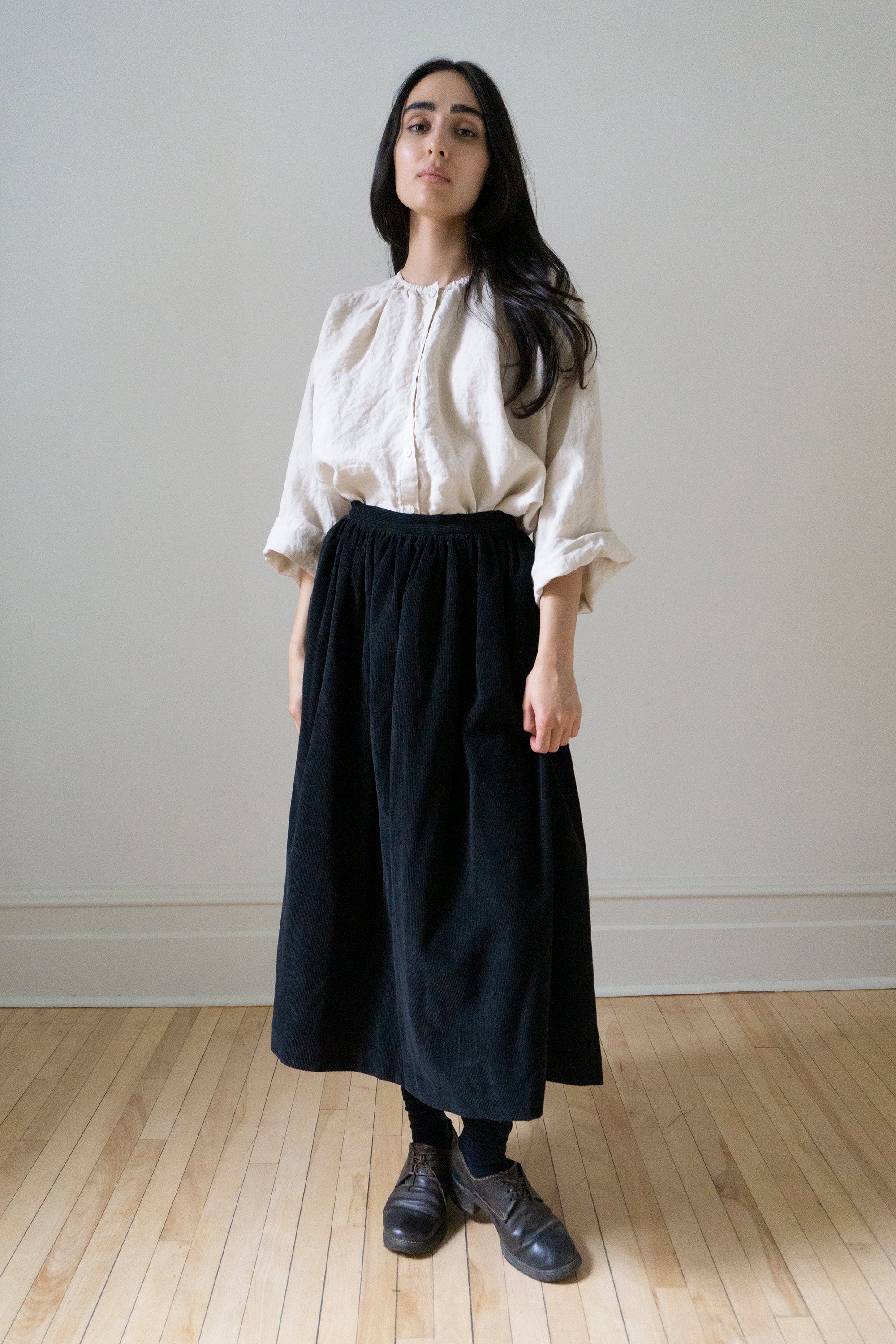 Marla Corduroy Skirt - Black