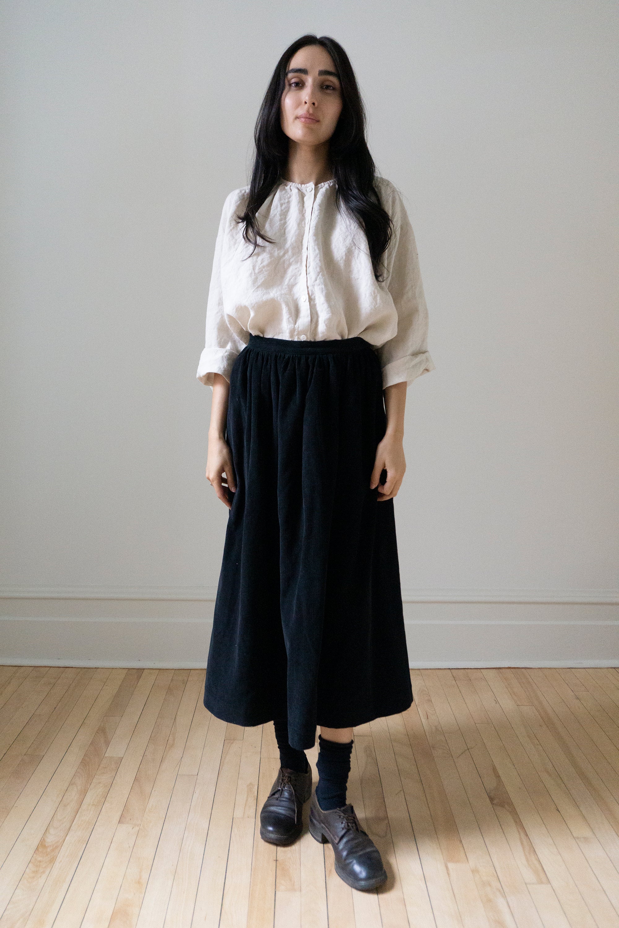 Marla Corduroy Skirt - Black