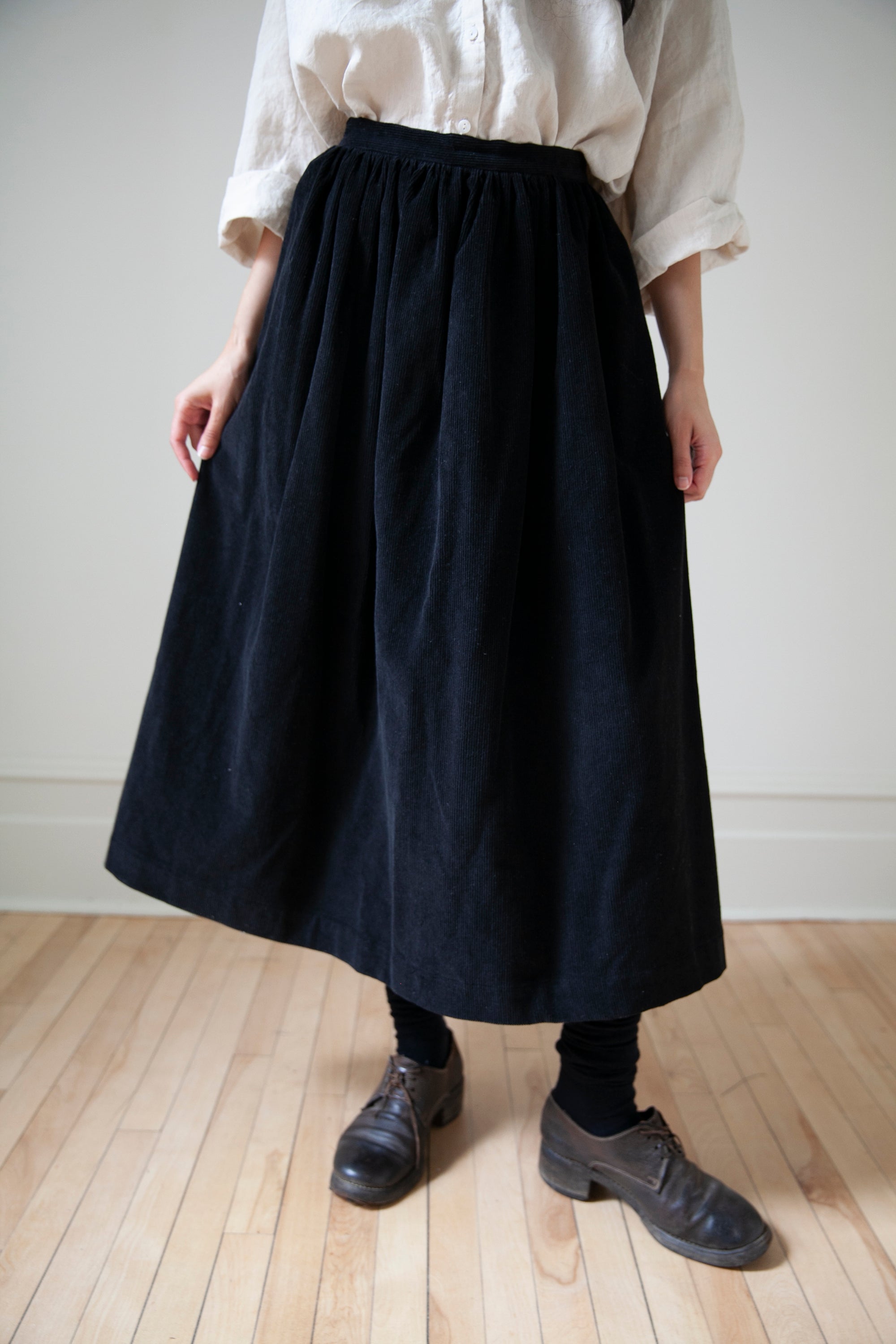 Marla Corduroy Skirt - Black